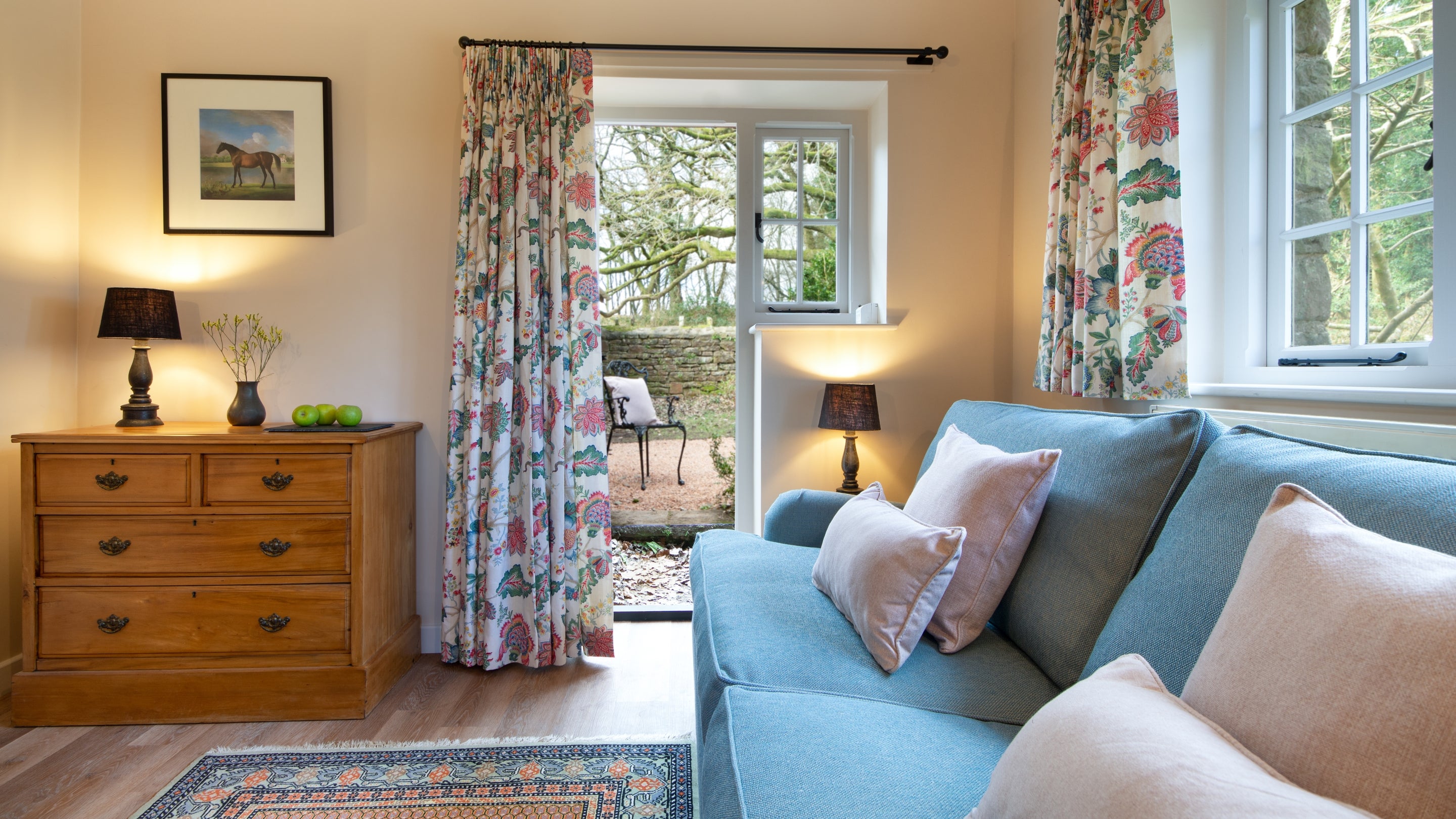 The sitting room at Kymin Stables, Monmouthshire