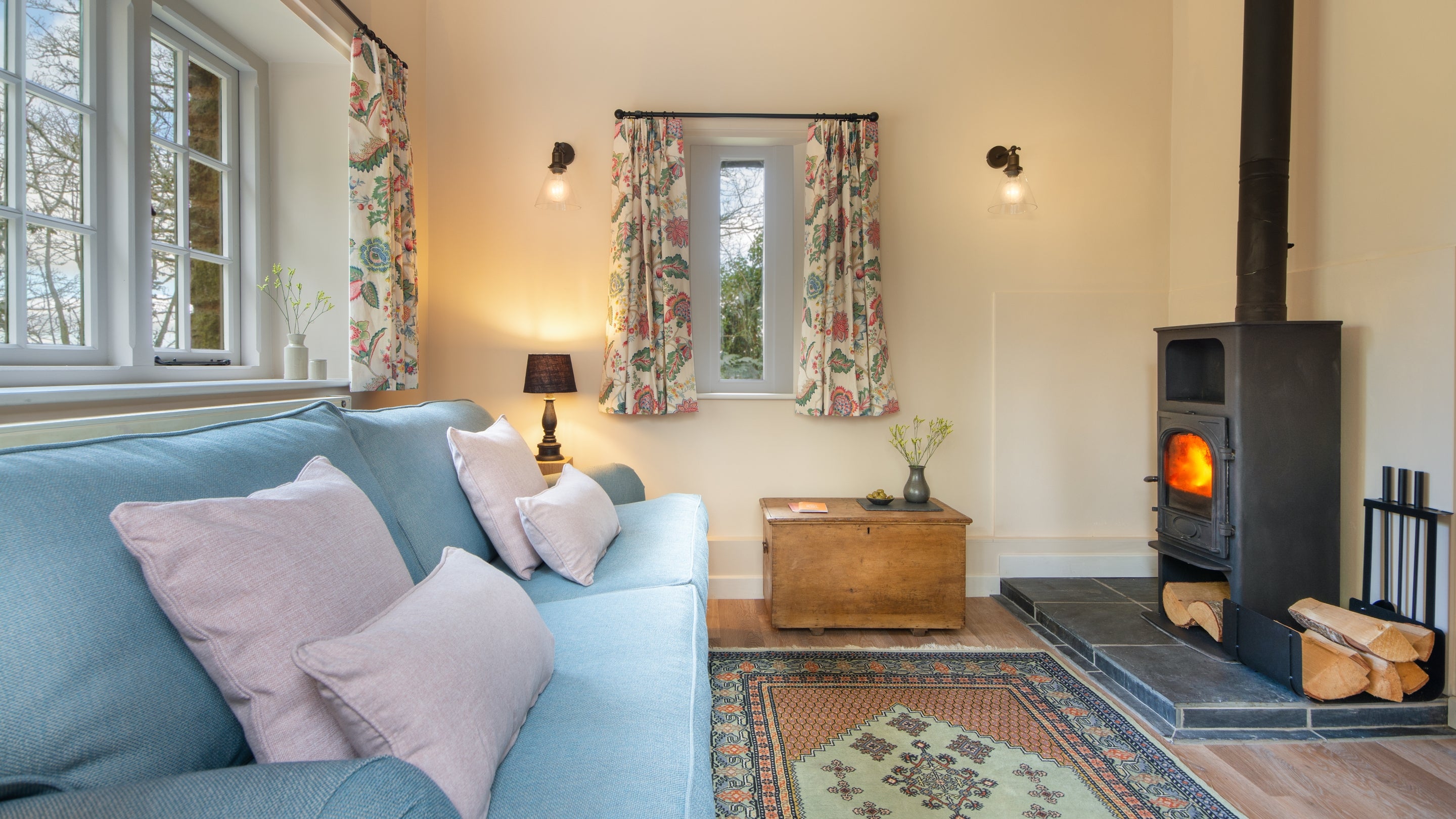 The sitting room at Kymin Stables, Monmouthshire