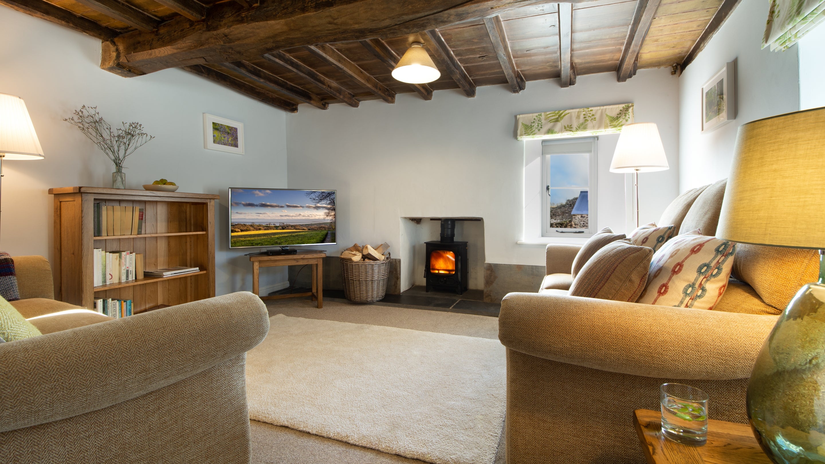 The sitting room at Little Craig-y-borion, Pembrokeshire