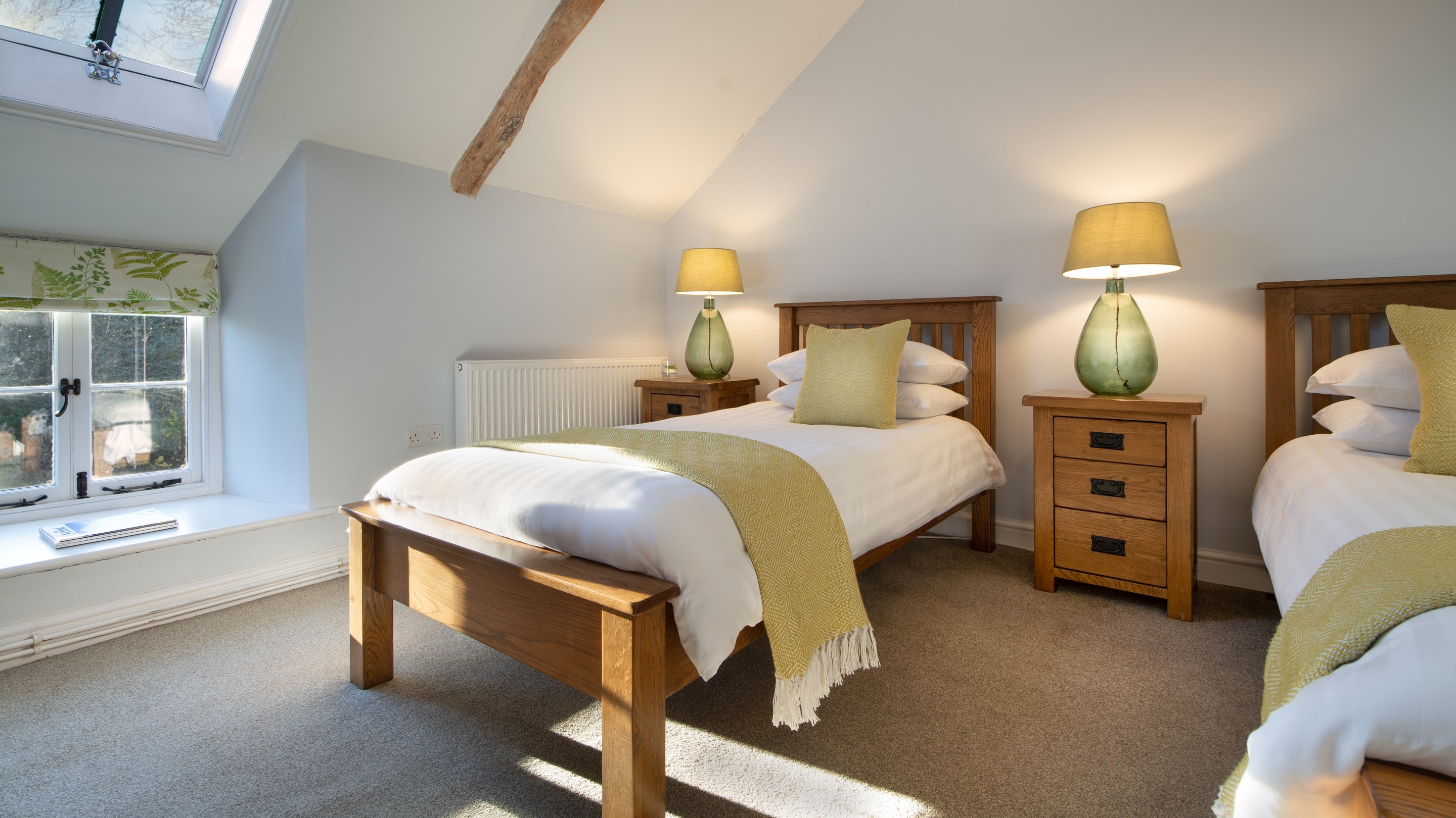 One of the twin bedrooms at Little Craig-y-borion, Pembrokeshire
