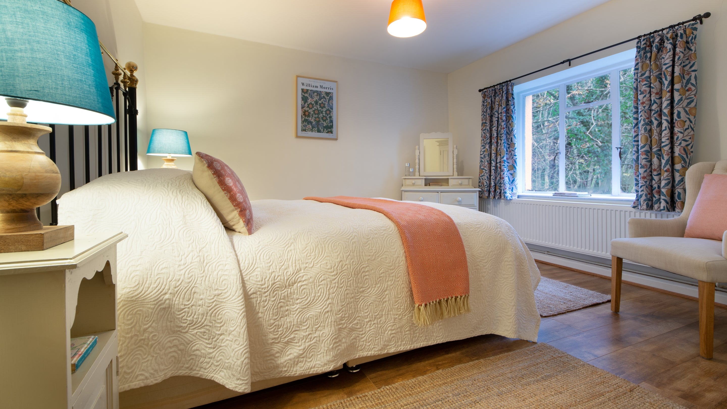 The double bedroom at Little Milford Lodge, Pembrokeshire