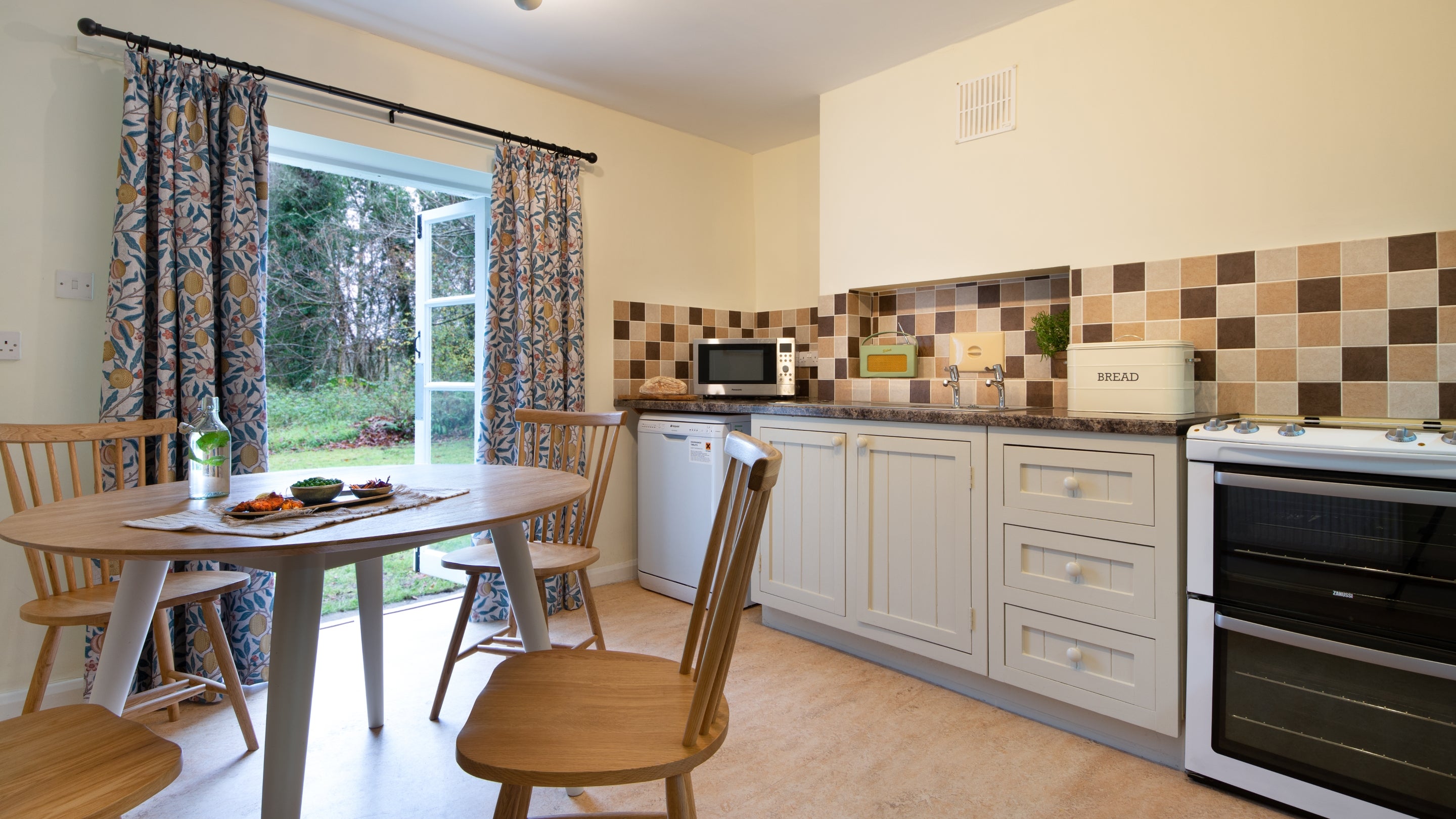 The kitchen and dining area at Little Milford Lodge, Pembrokeshire