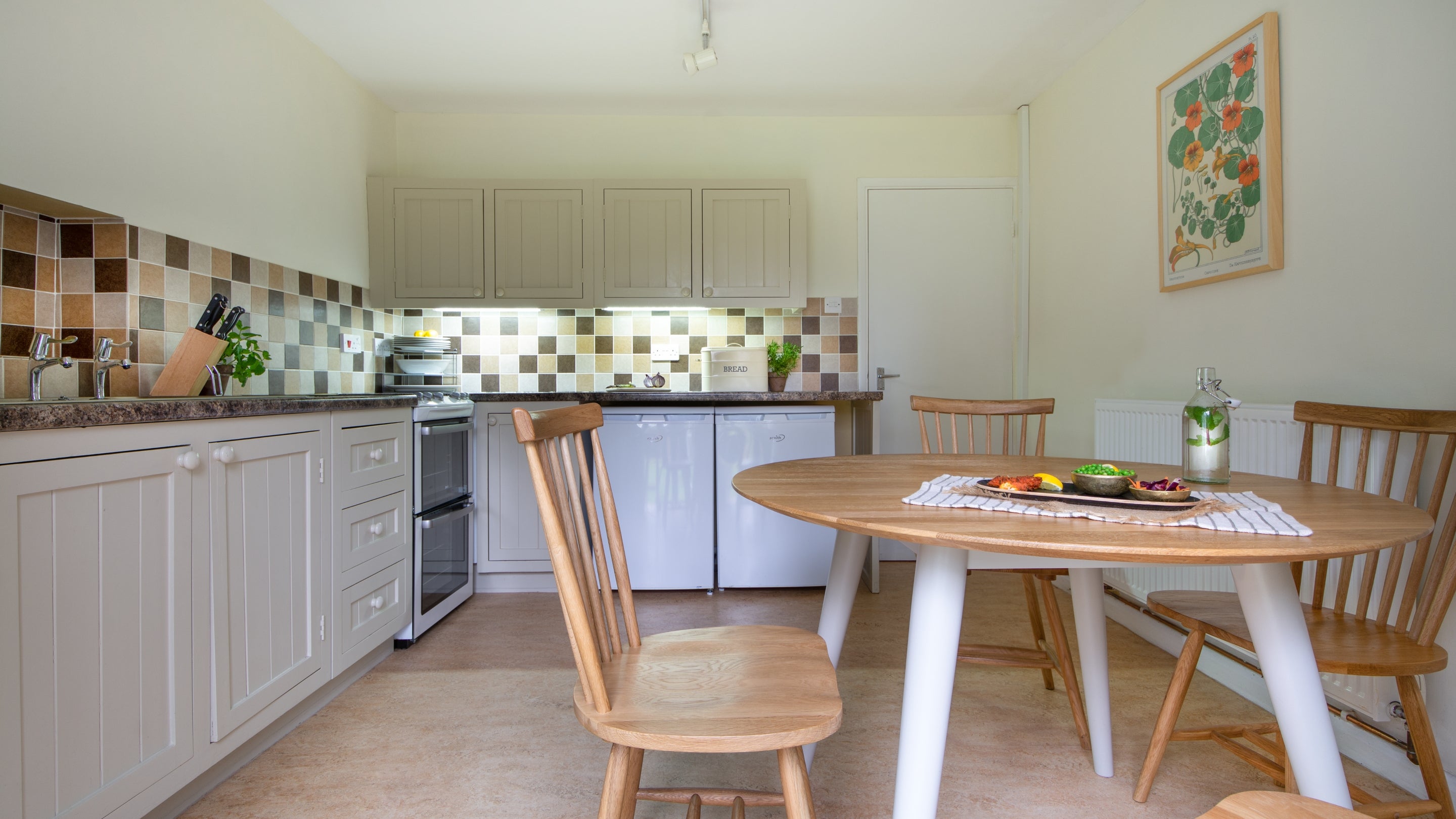 The kitchen and dining area at Little Milford Lodge, Pembrokeshire