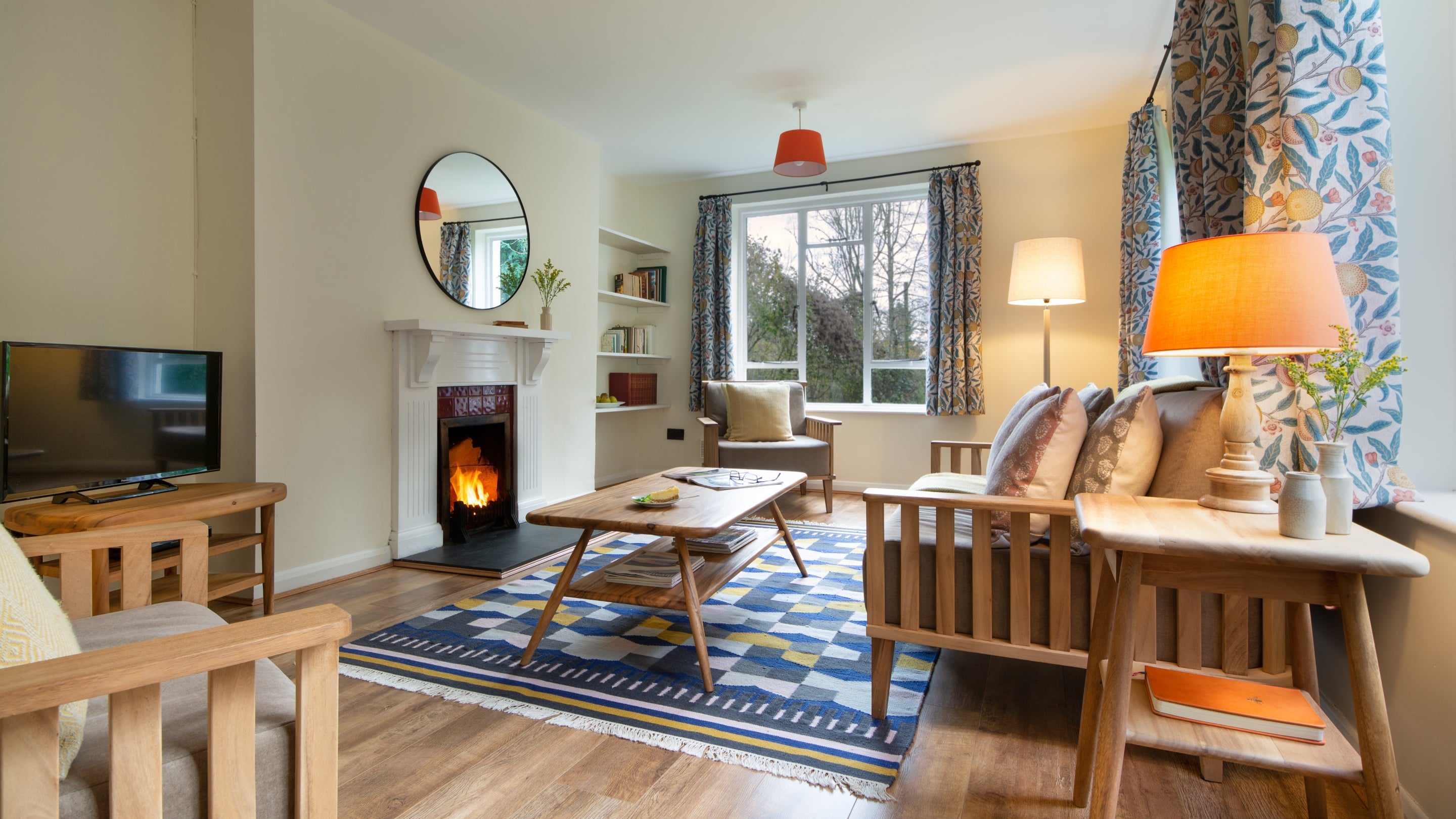 The sitting room at Little Milford Lodge, Pembrokeshire