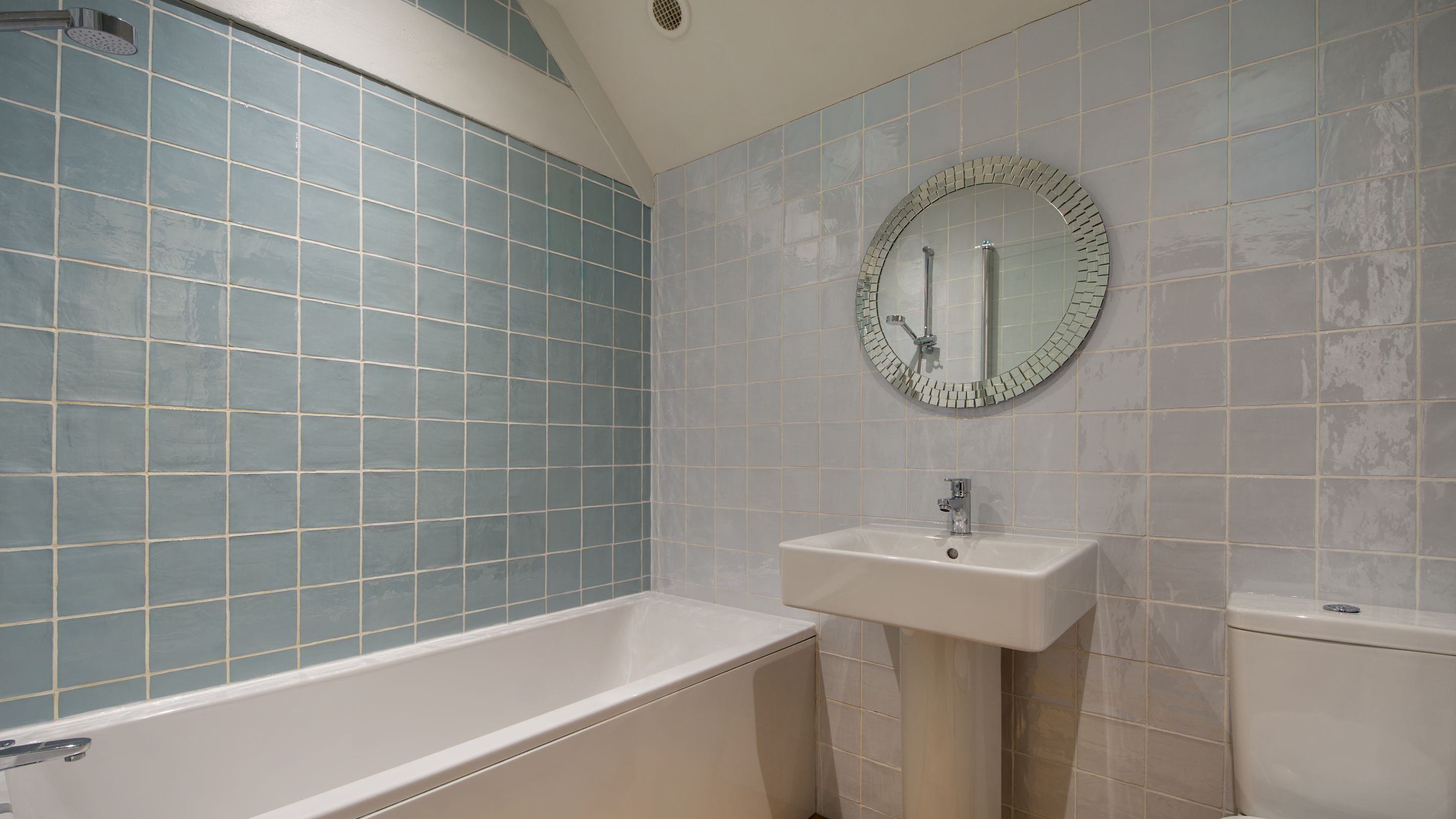 The family bathroom on the second floor at Llanborth Farmhouse, Ceredigion