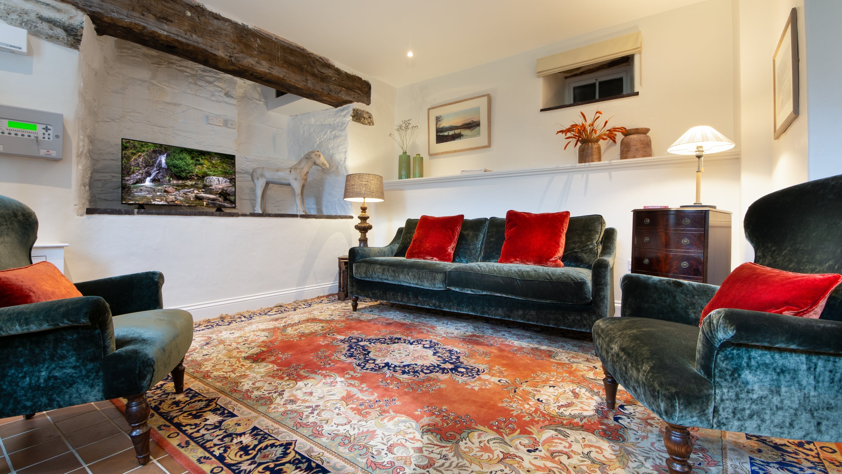 The sitting room at Llety Mawr, Gwynedd
