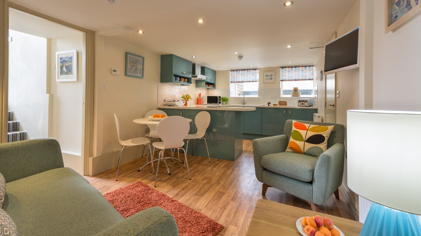 Sitting and dining area at Meudwy, Near Pwllheli, Gwynedd