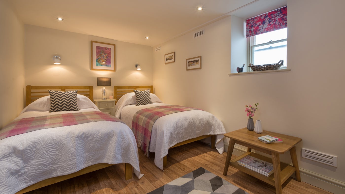 Twin bedroom at Meudwy, Near Pwllheli, Gwynedd
