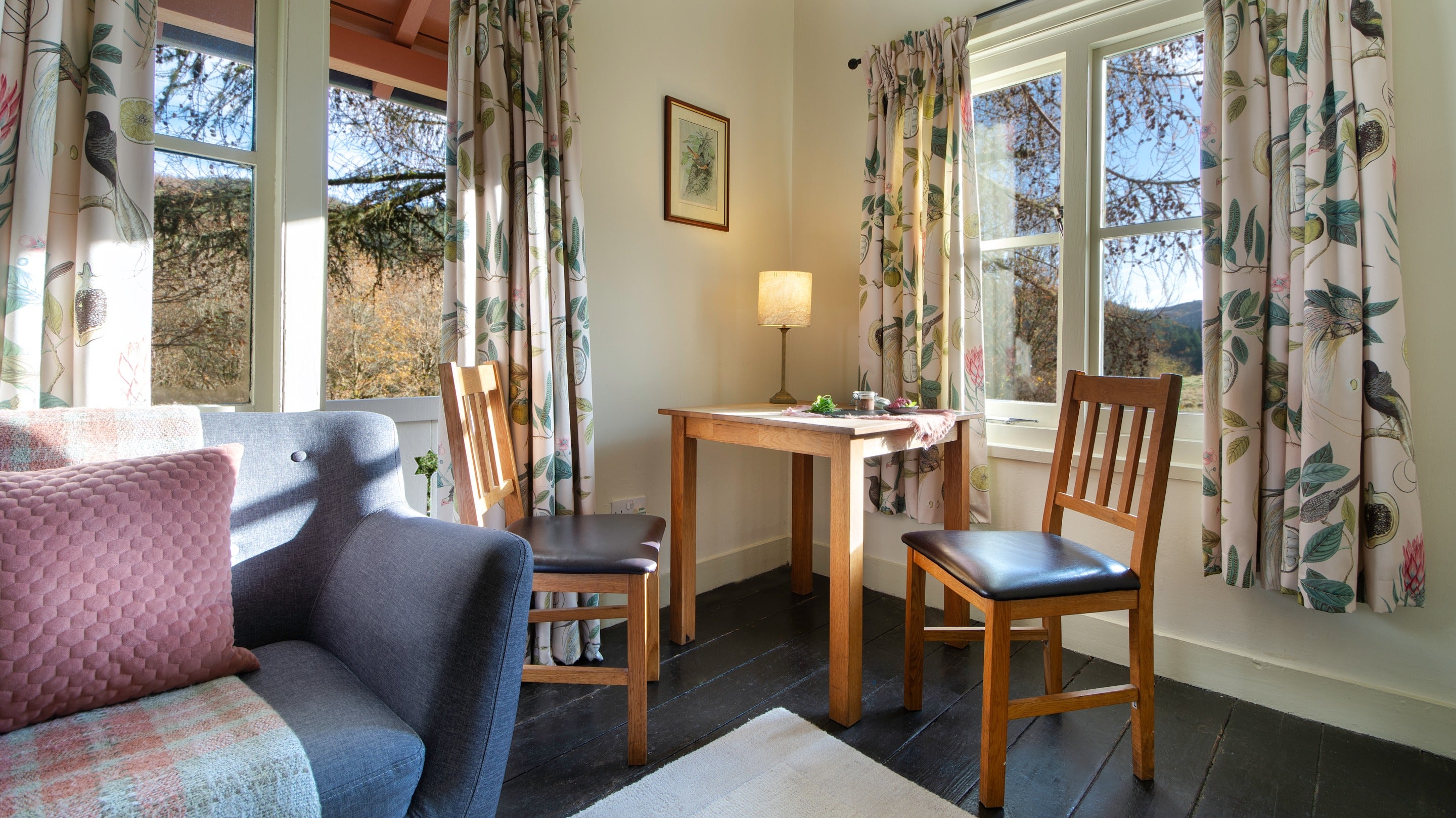 The table for two in the sitting room at Nant Las, Gwynedd
