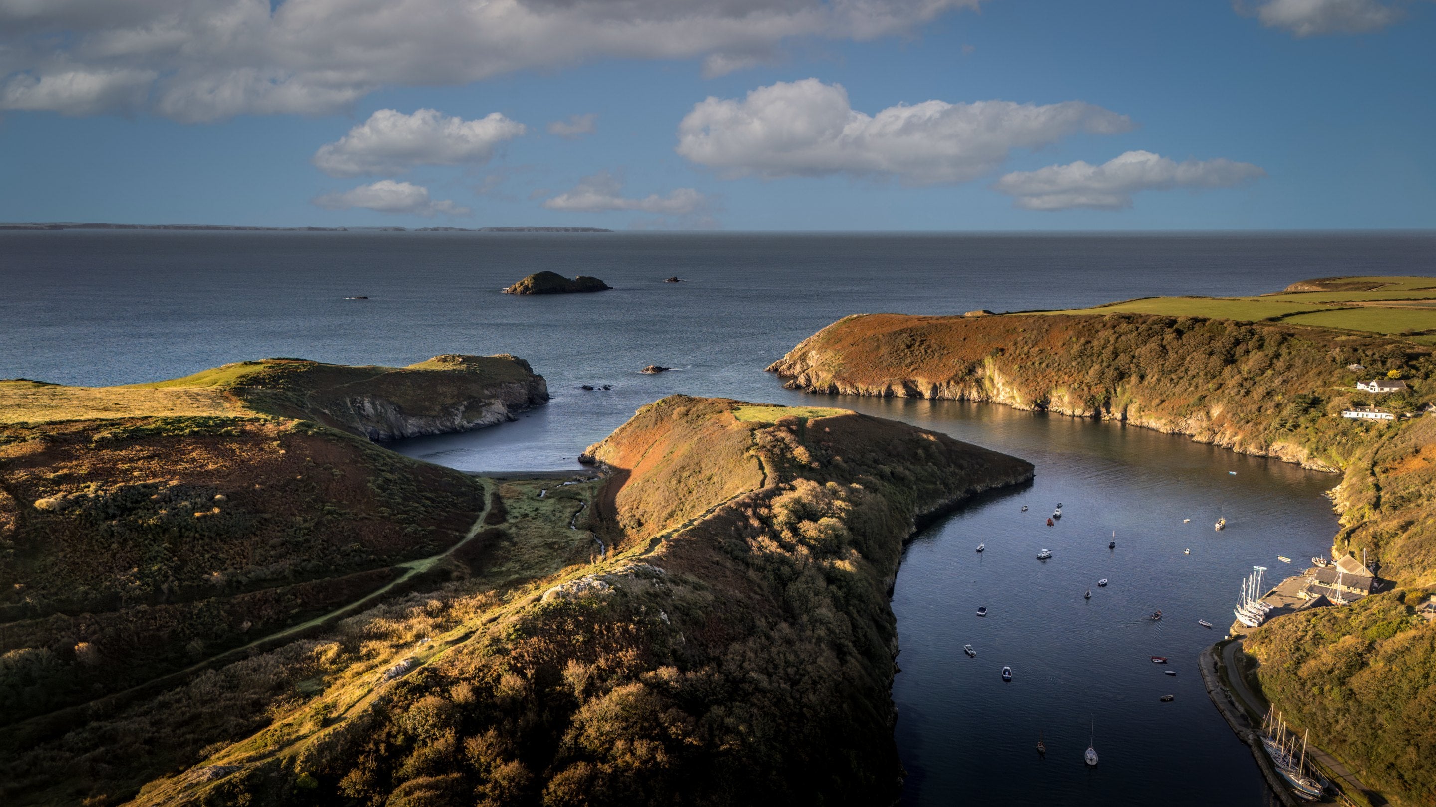 An aerial view of the Solva coast, Pembrokeshire