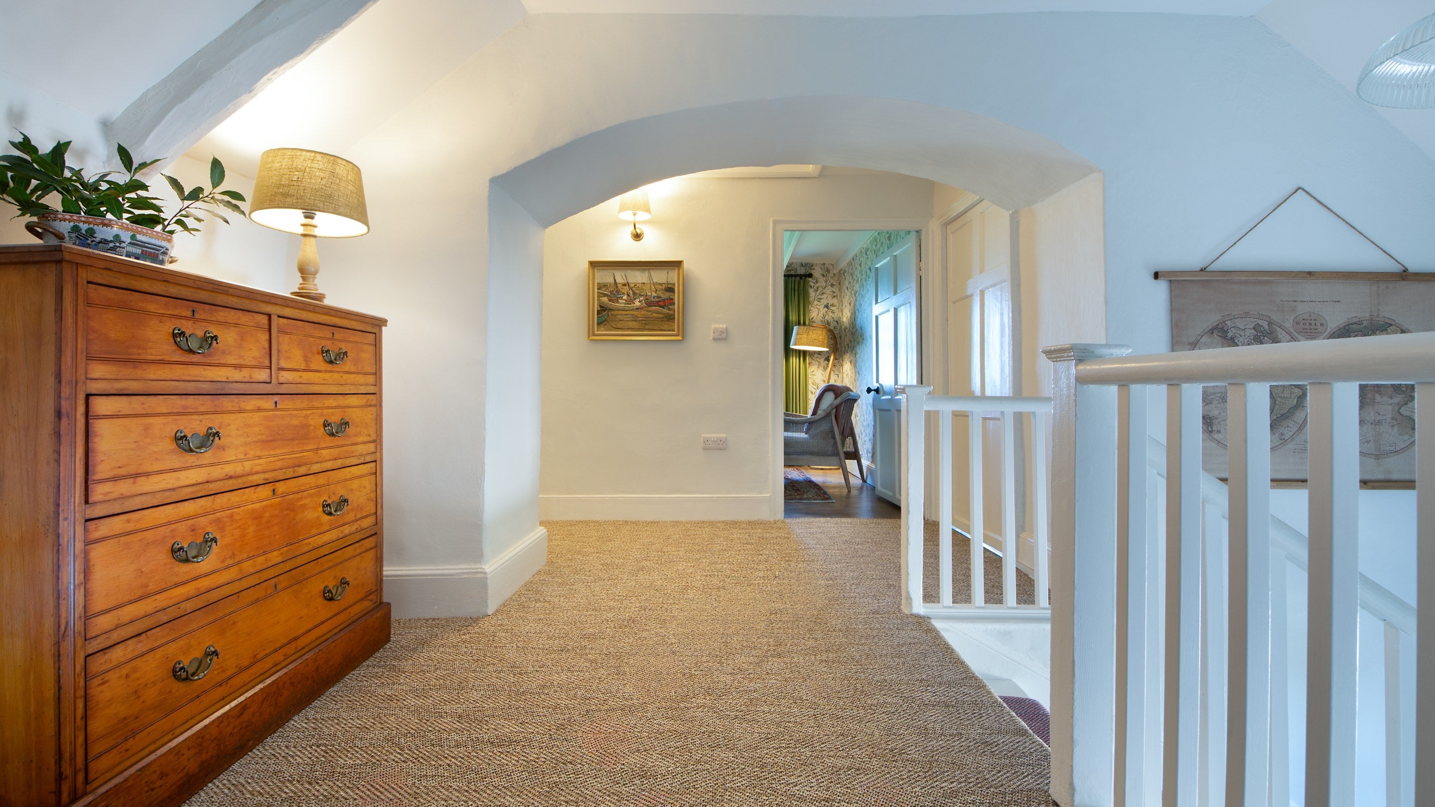 The large landing on the first floor of Newgale Wood Farm, Pembrokeshire