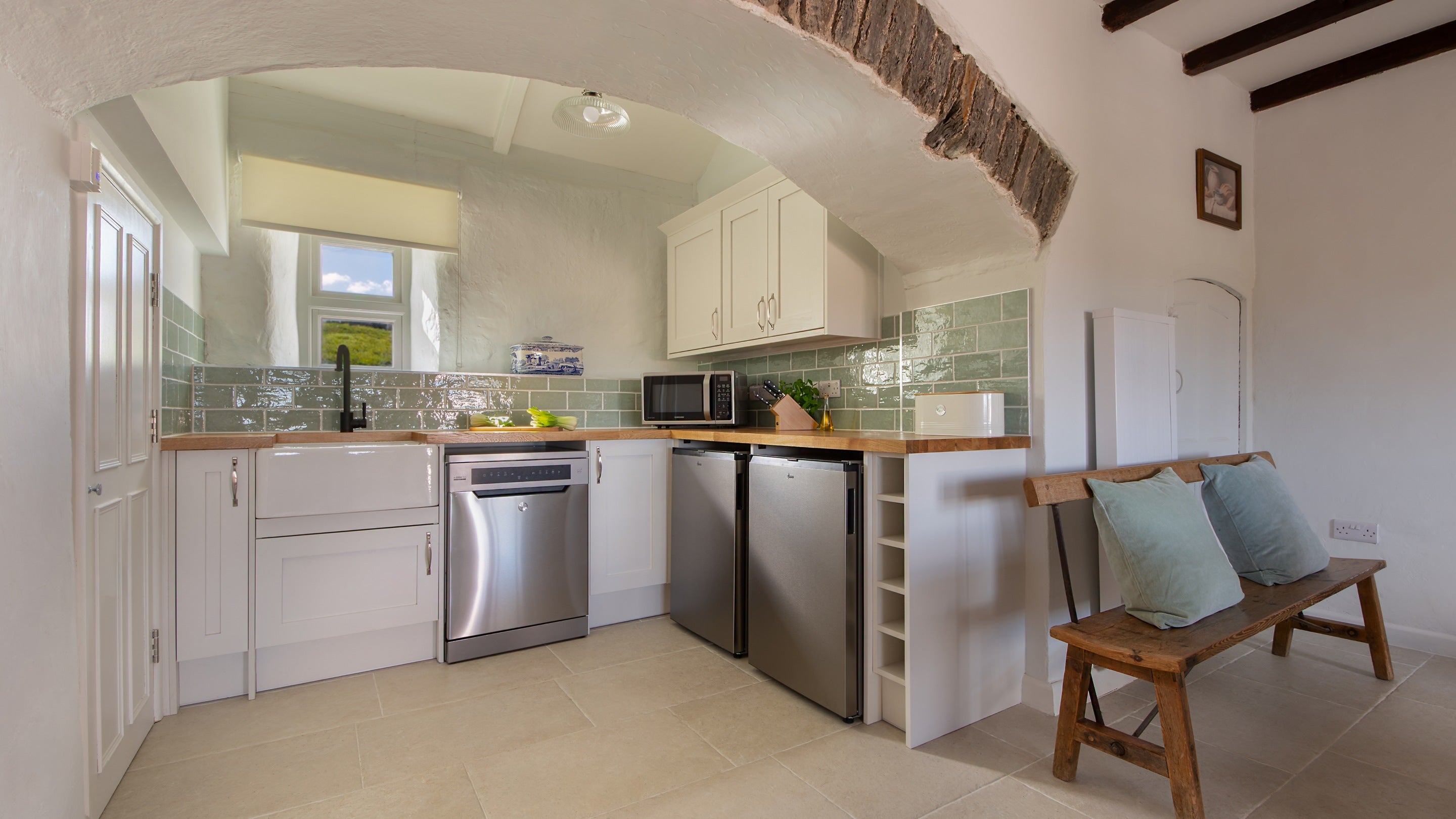 Part of the kitchen at Newgale Wood Farm, Pembrokeshire