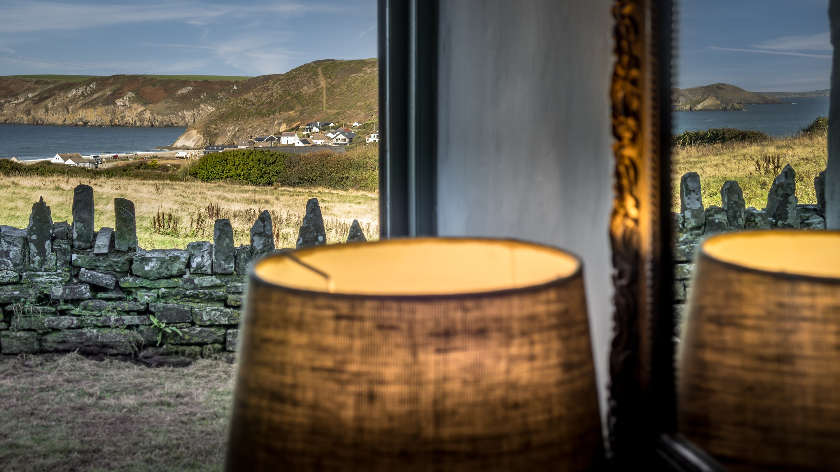 The coastal view from the front door of Newgale Wood Farm, Pembrokeshire