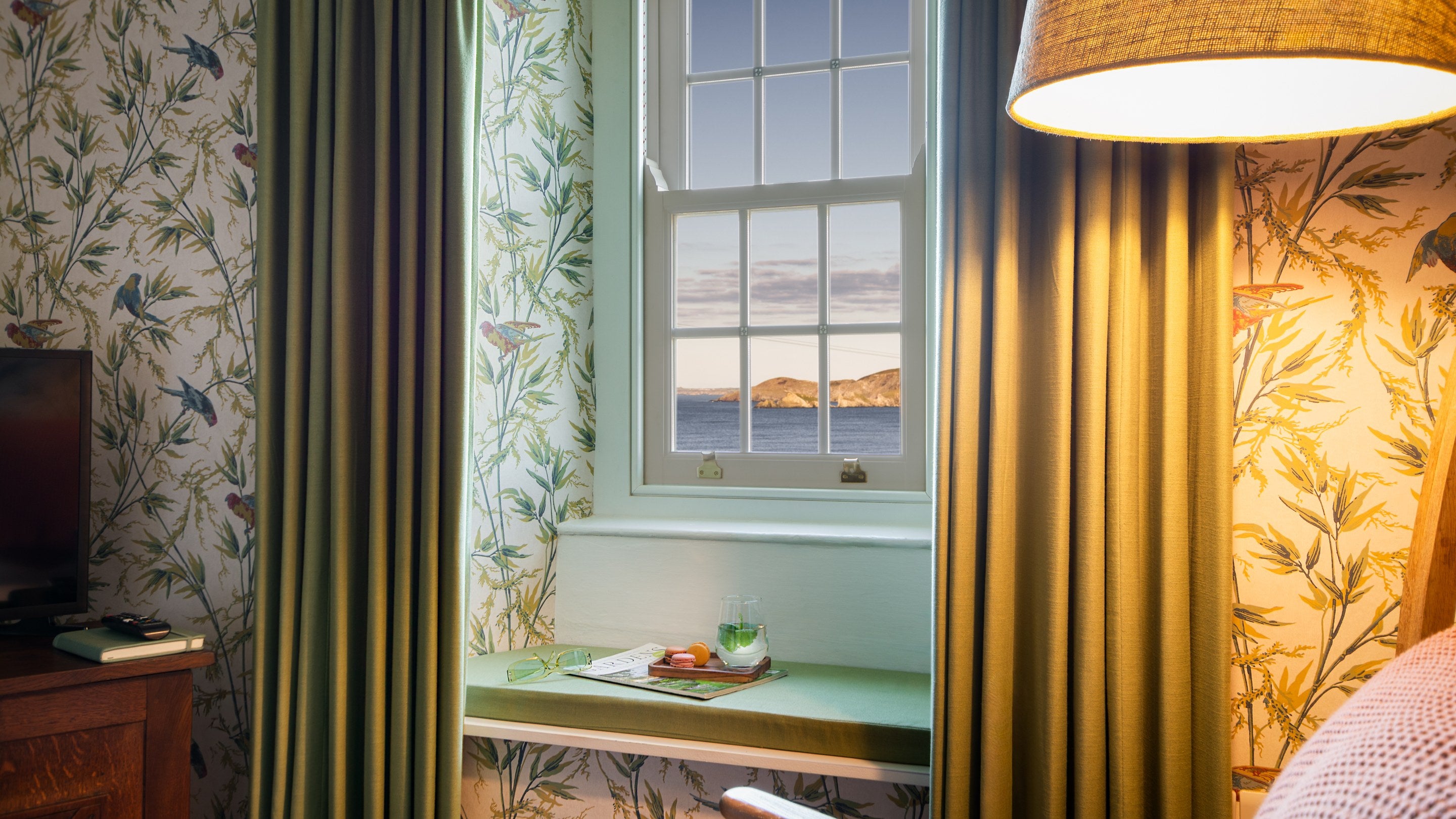 The sea view from the snug at Newgale Wood Farm, Pembrokeshire