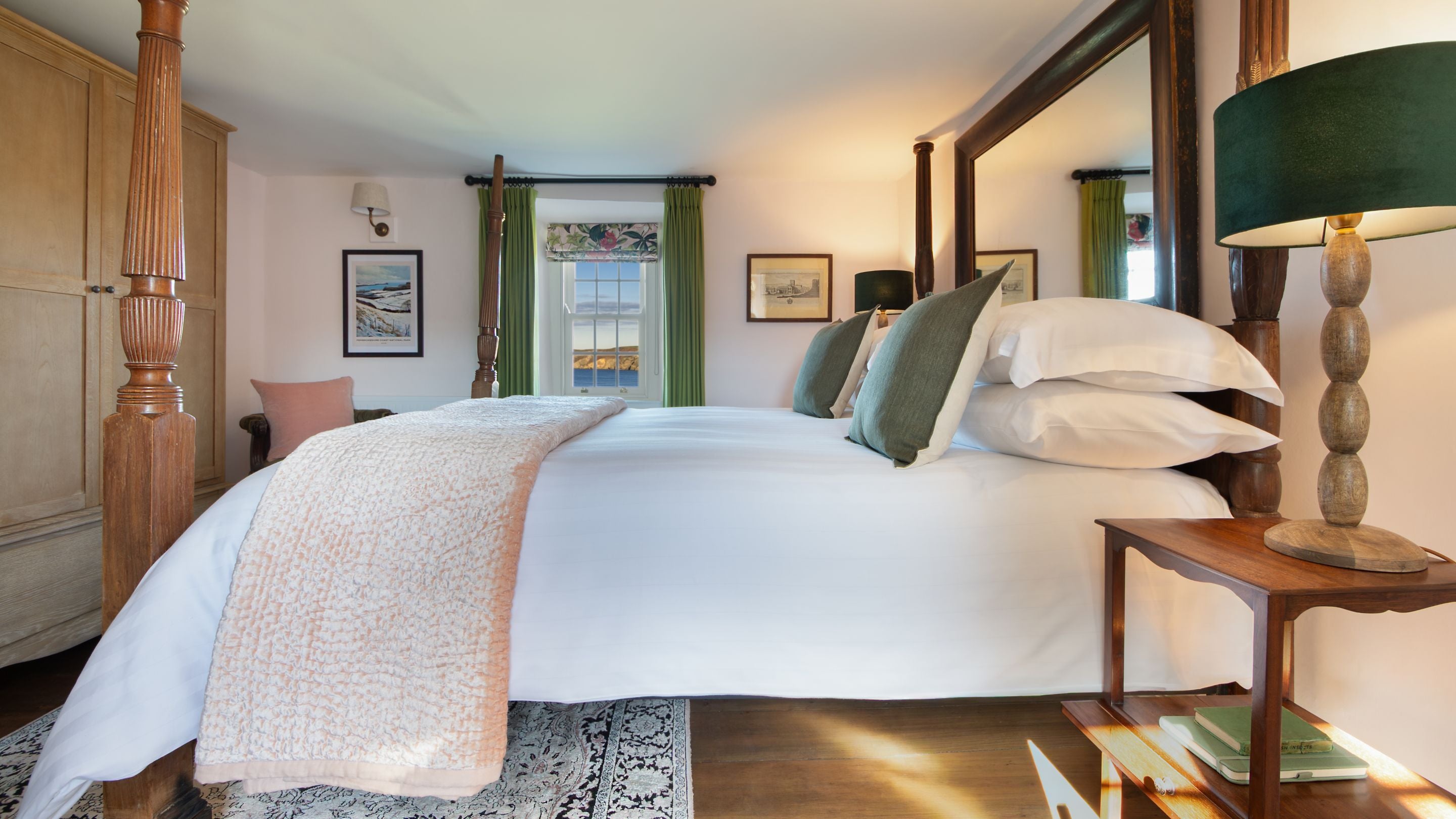 The king-size bedroom at Newgale Wood Farm, Pembrokeshire