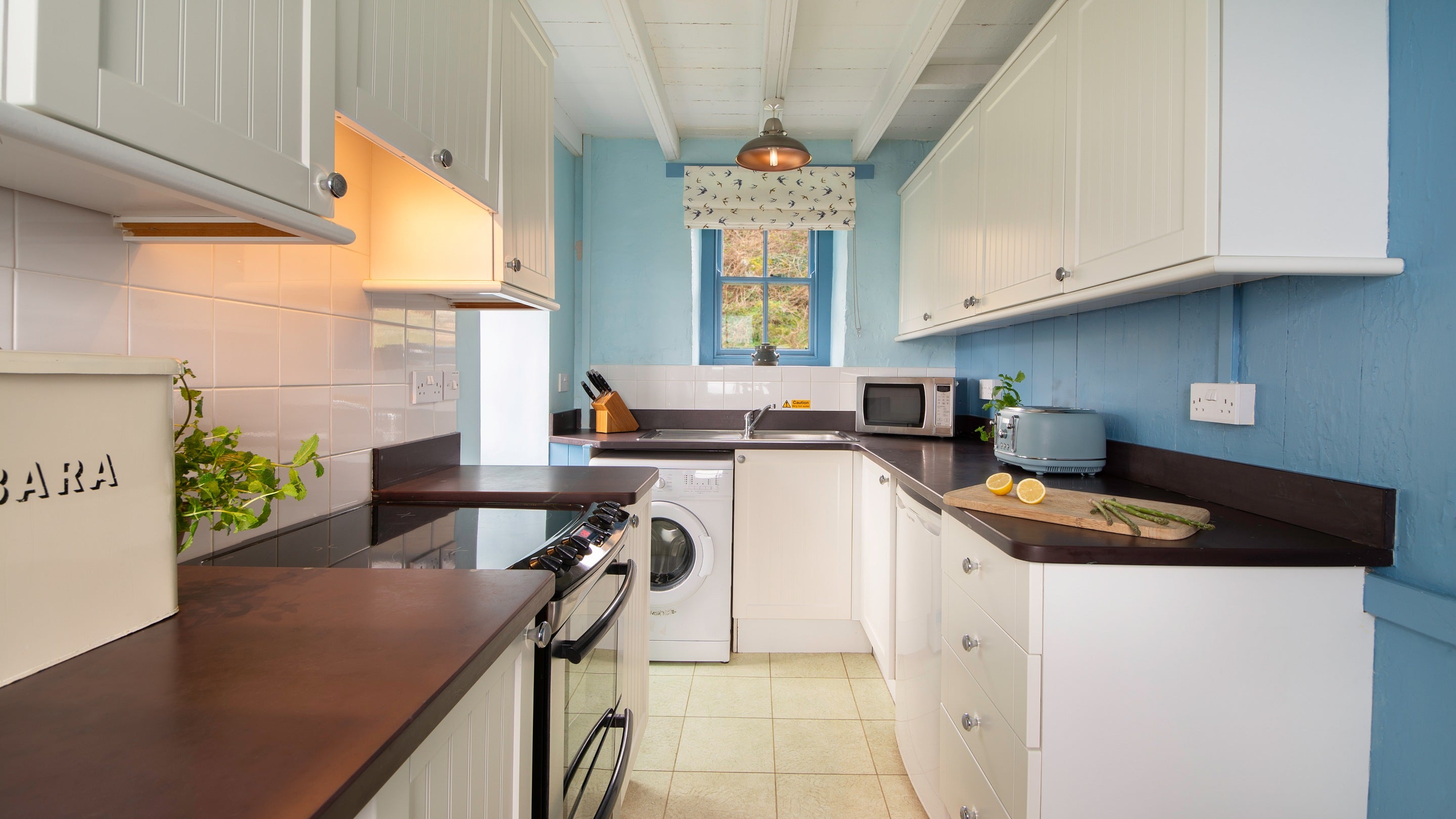The kitchen at Pant Rhiw Cottage, Gwynedd