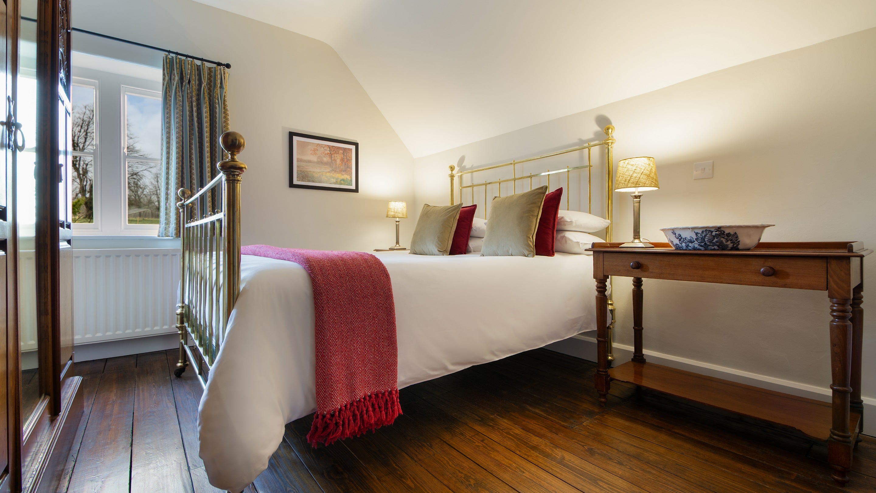 One of the double bedrooms at Penparc, Carmarthenshire