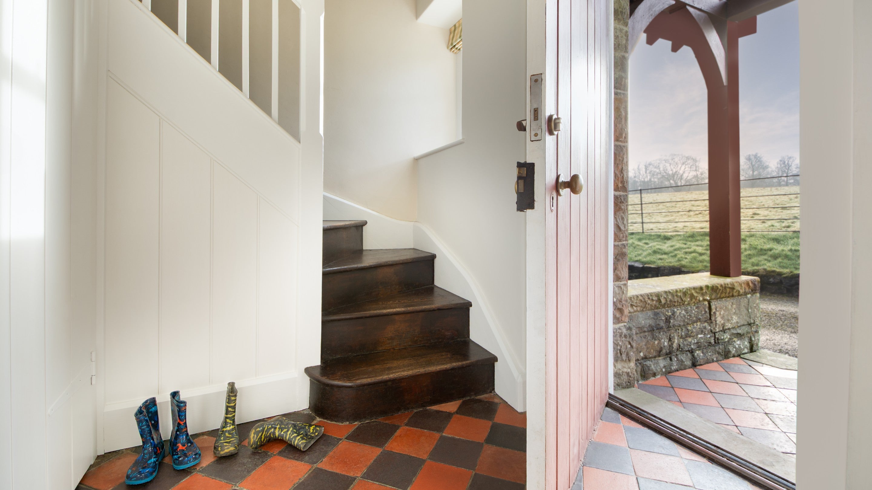 The entrance hall at Penparc, Carmarthenshire