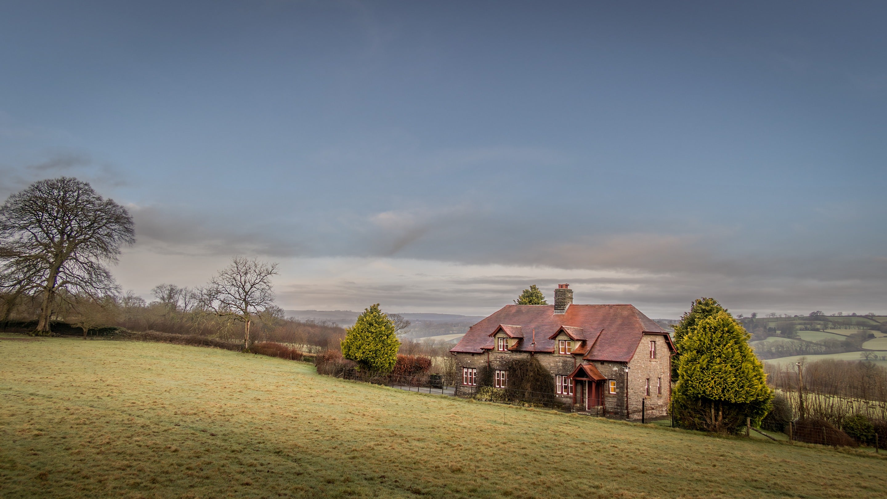 Penparc and the Dinefwr parkland in front of the cottage, Carmarthenshire