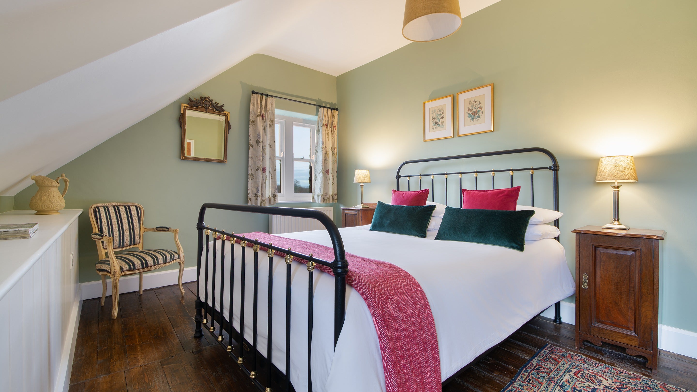 One of the double bedrooms at Penparc, Carmarthenshire