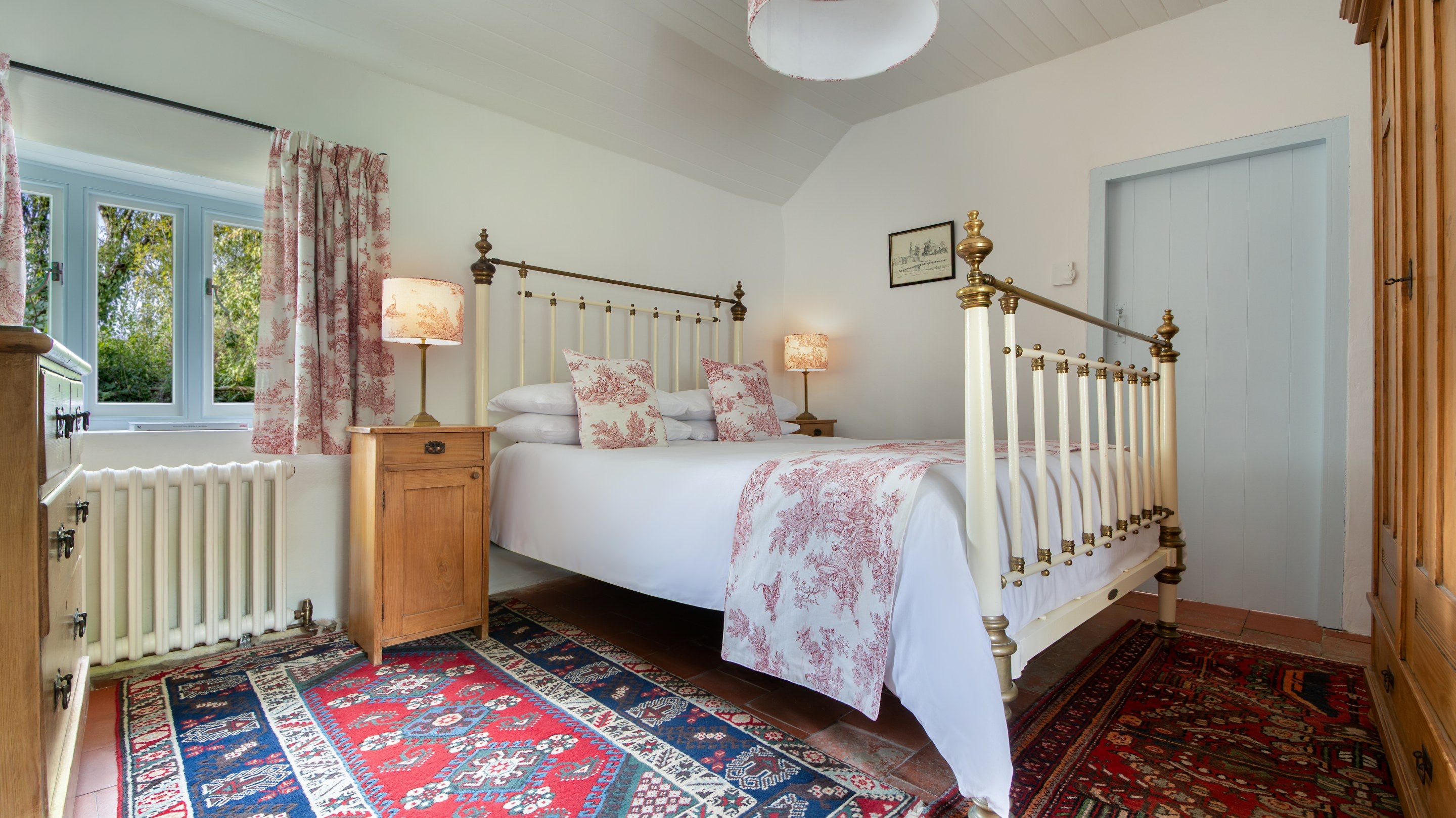 The double bedroom at Pontbrenmydyr, Ceredigion