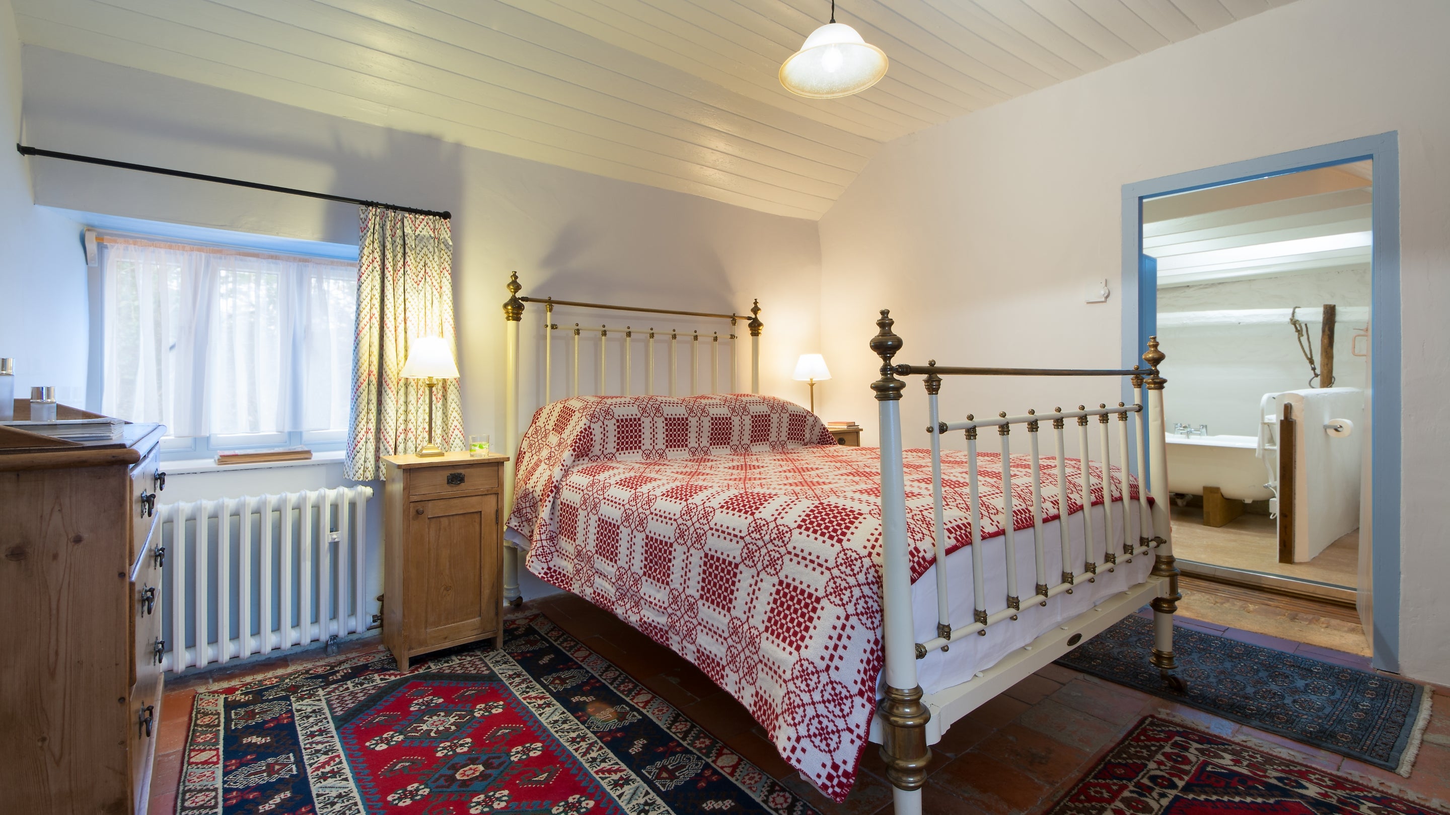 The double bedroom at Pontbrenmydyr, Ceredigion