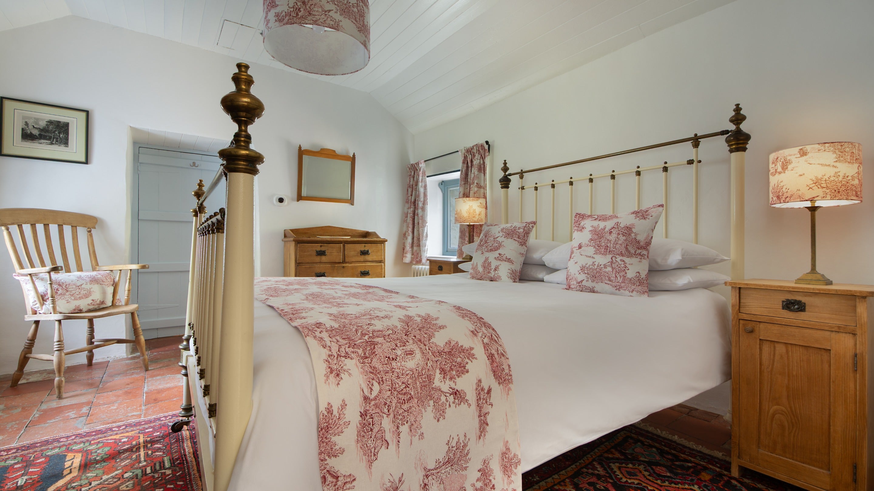 The double bedroom at Pontbrenmydyr, Ceredigion
