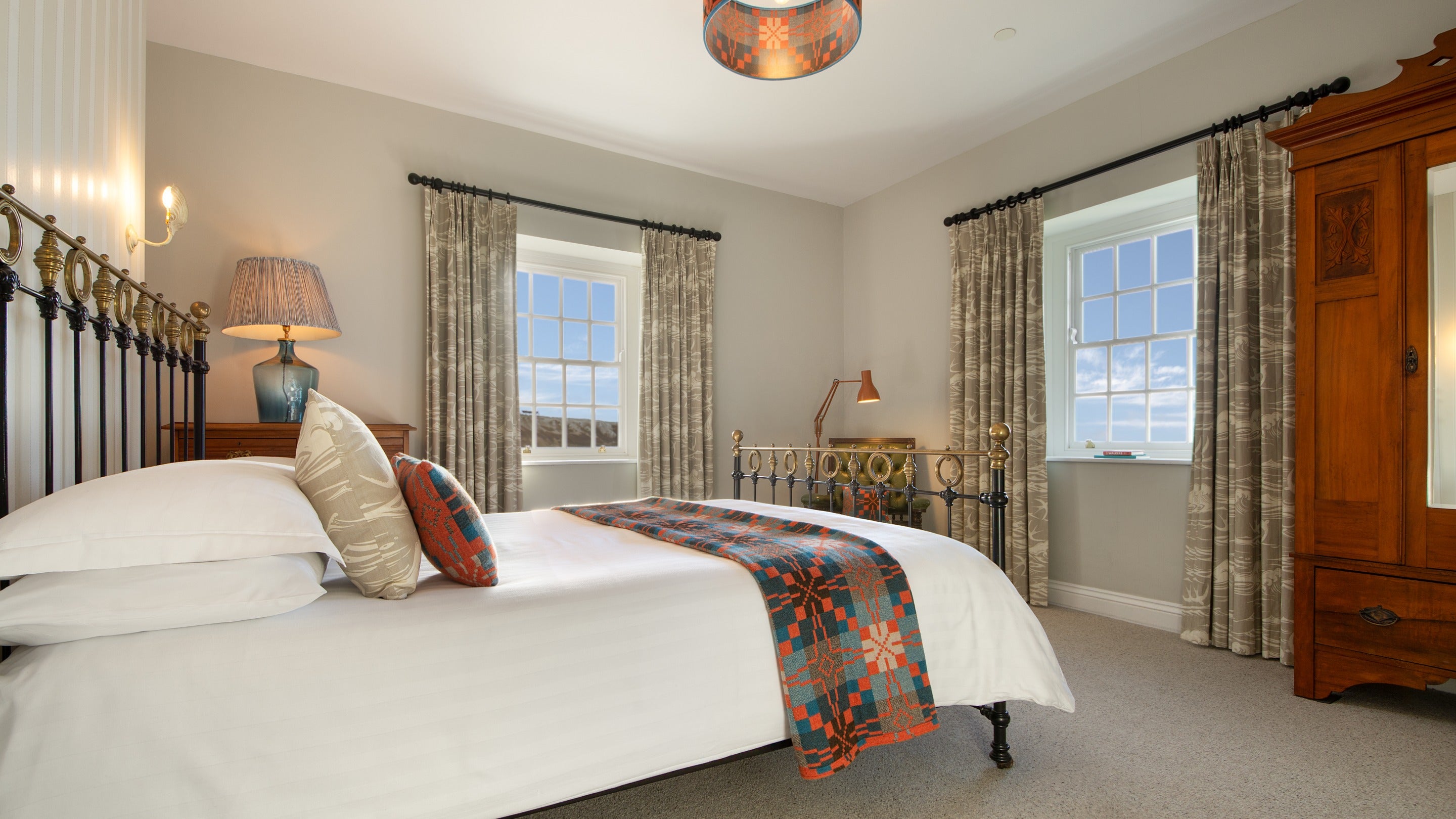 The first double bedroom at Rhossili Old Rectory, South Wales