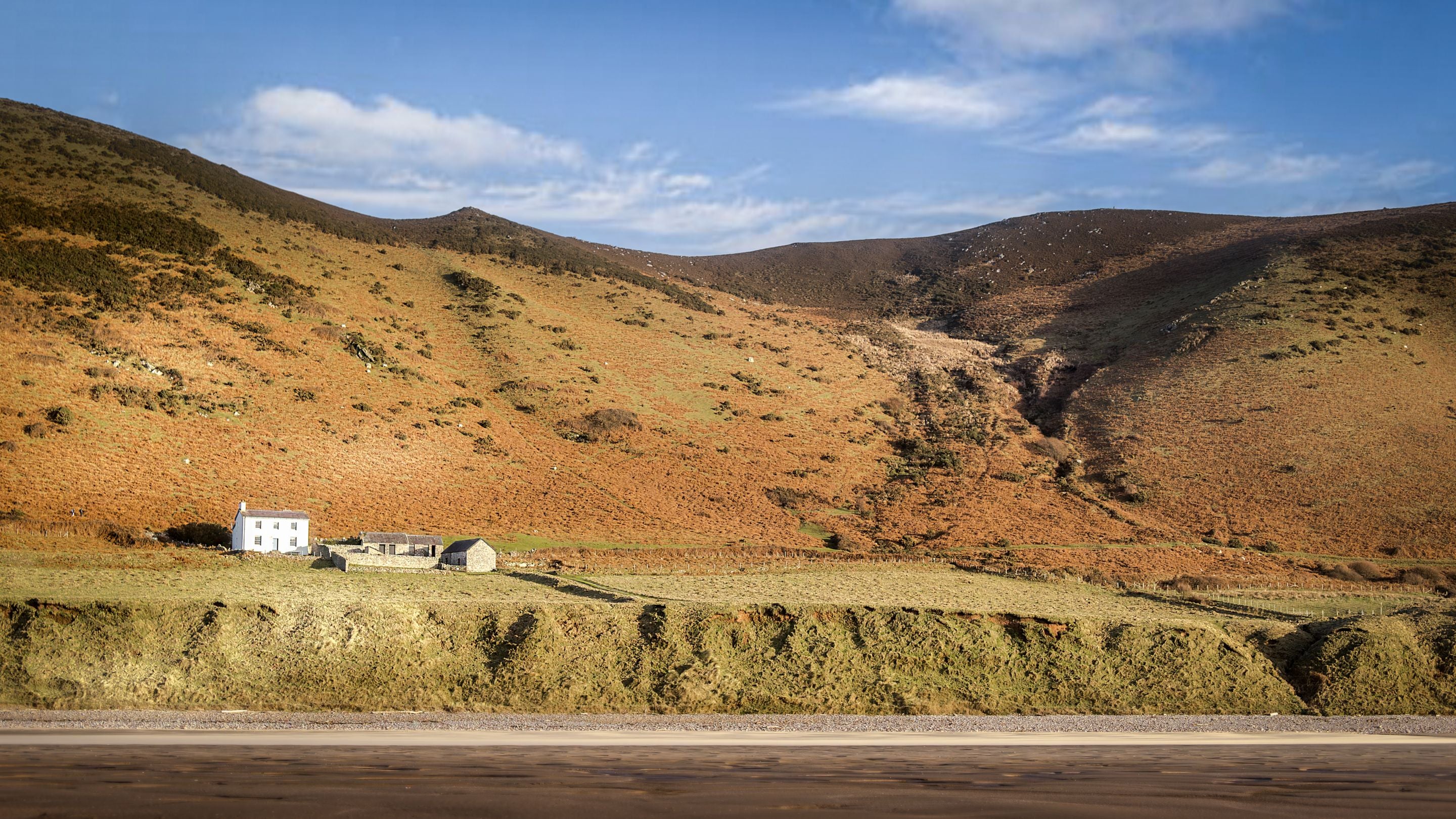Rhossili Old Rectory, viewed from the beach, South Wales