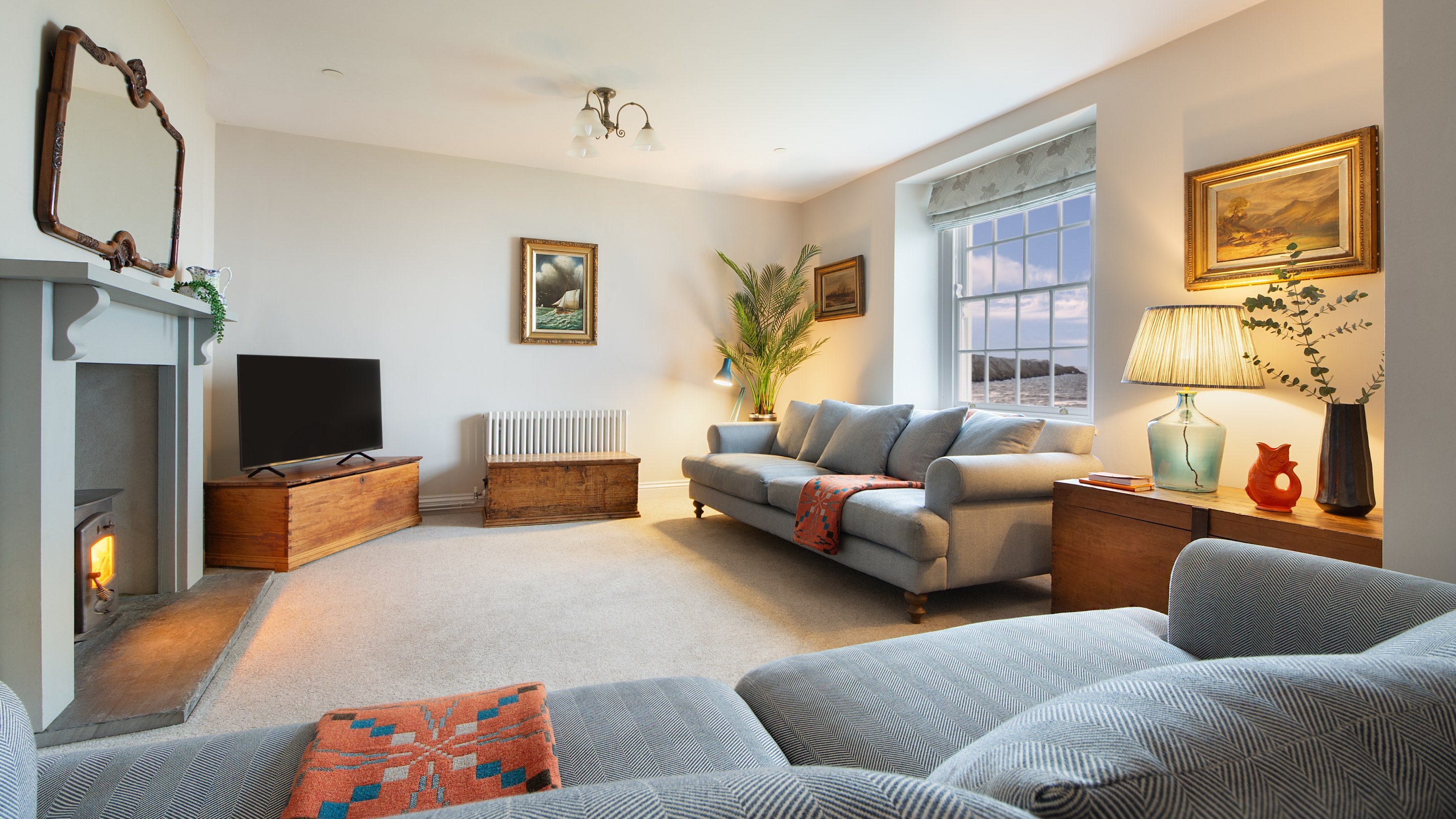 The sitting room at Rhossili Old Rectory, South Wales