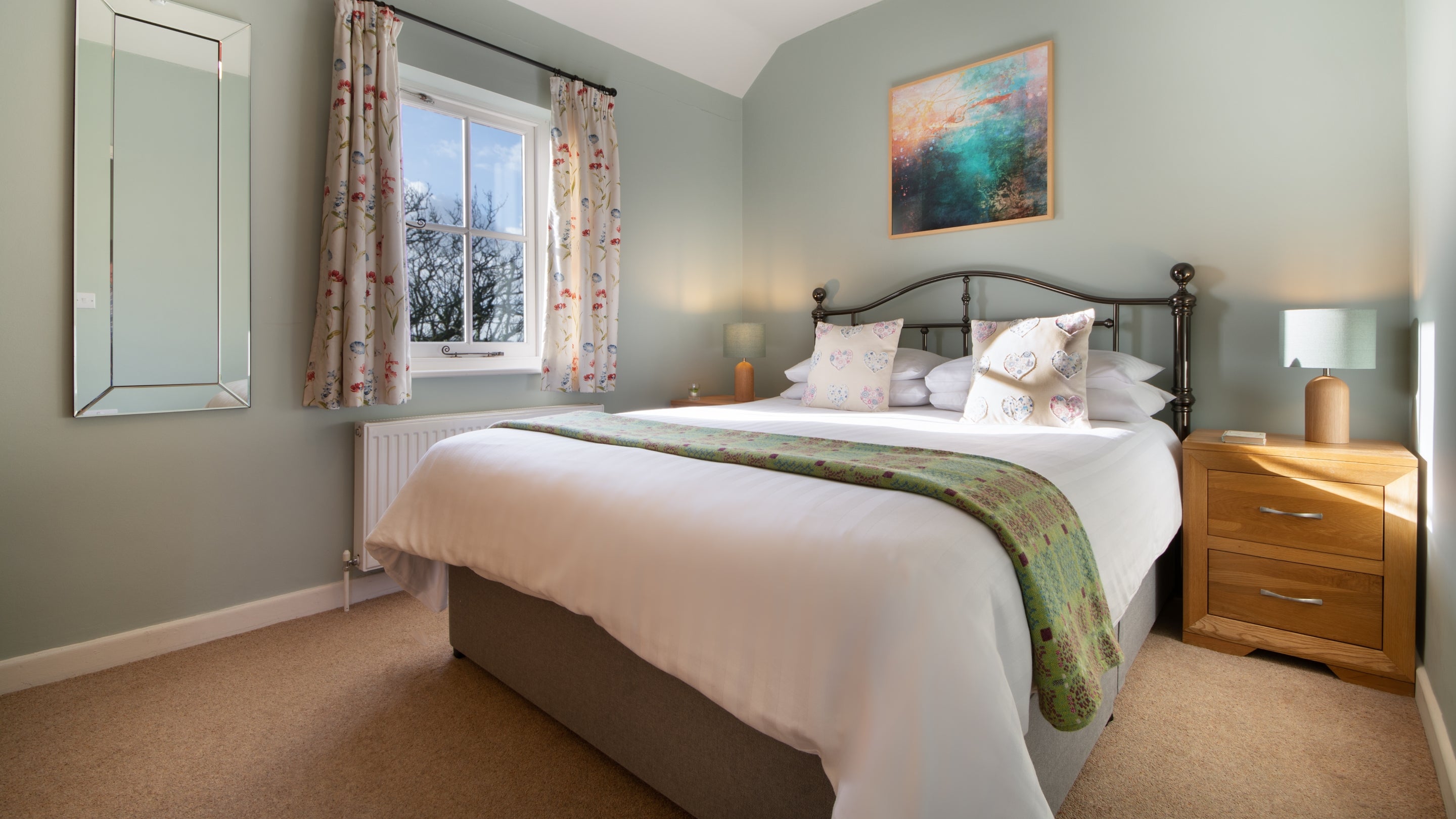 The double bedroom at South Pilton Green Farmhouse, West Glamorgan