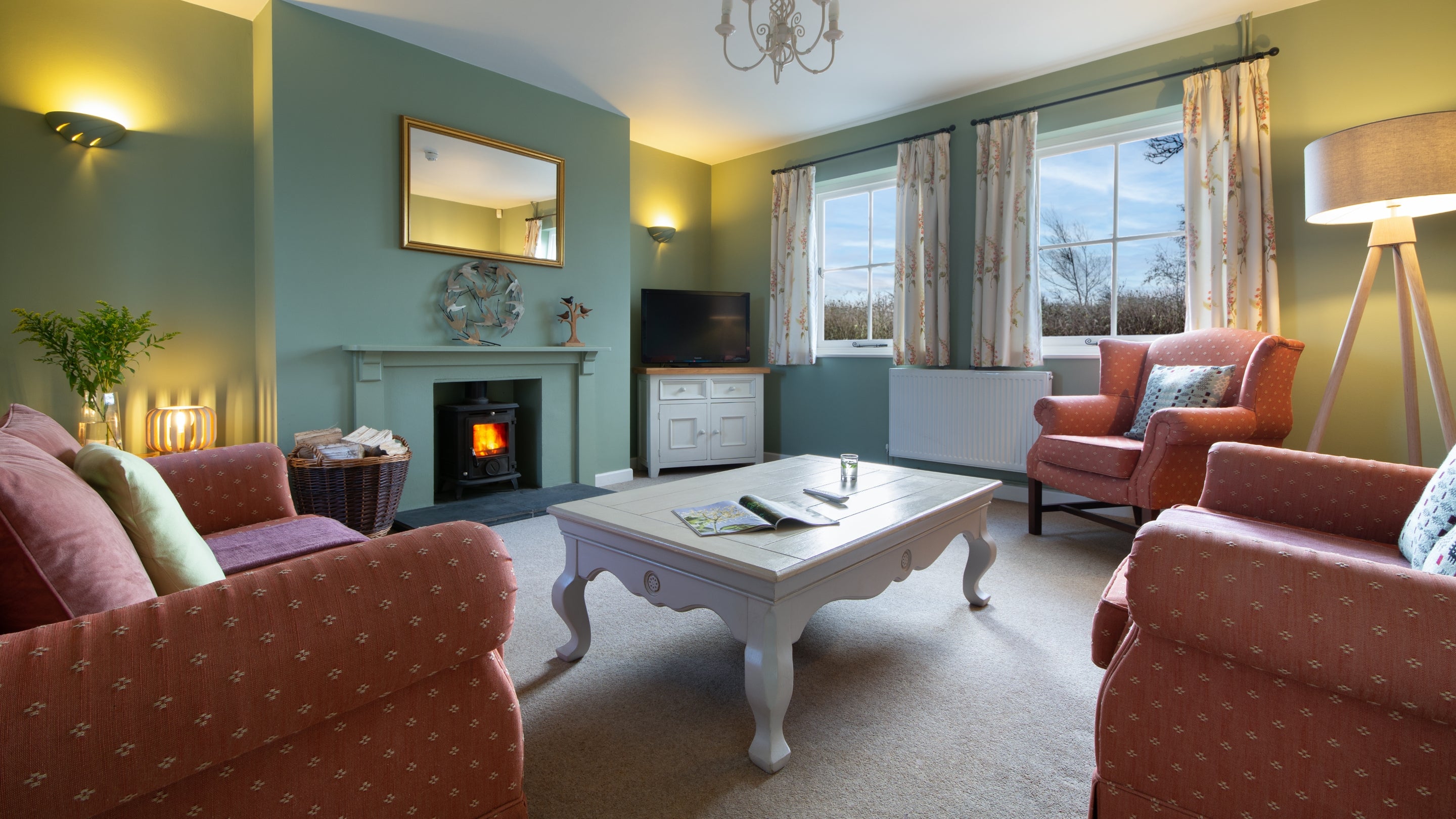 The sitting room at South Pilton Green Farmhouse, West Glamorgan