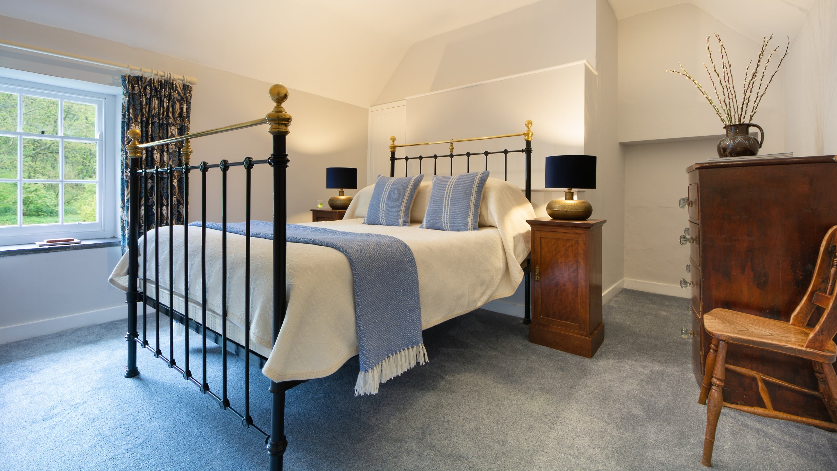 The double bedroom at Stackpole Cottage, Pembrokeshire