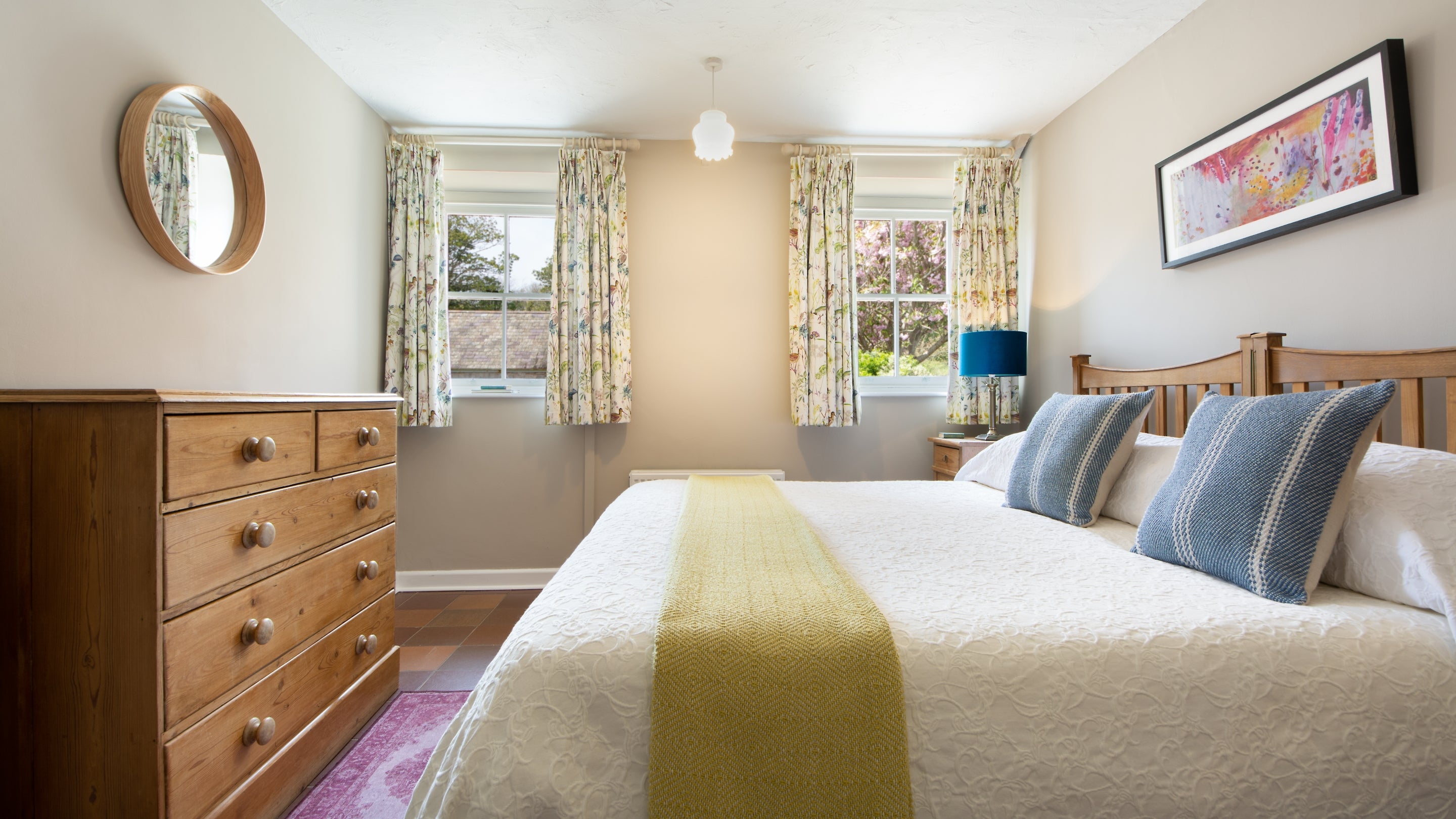 The double bedroom at Stackpole Dairy Cottage, Pembrokeshire