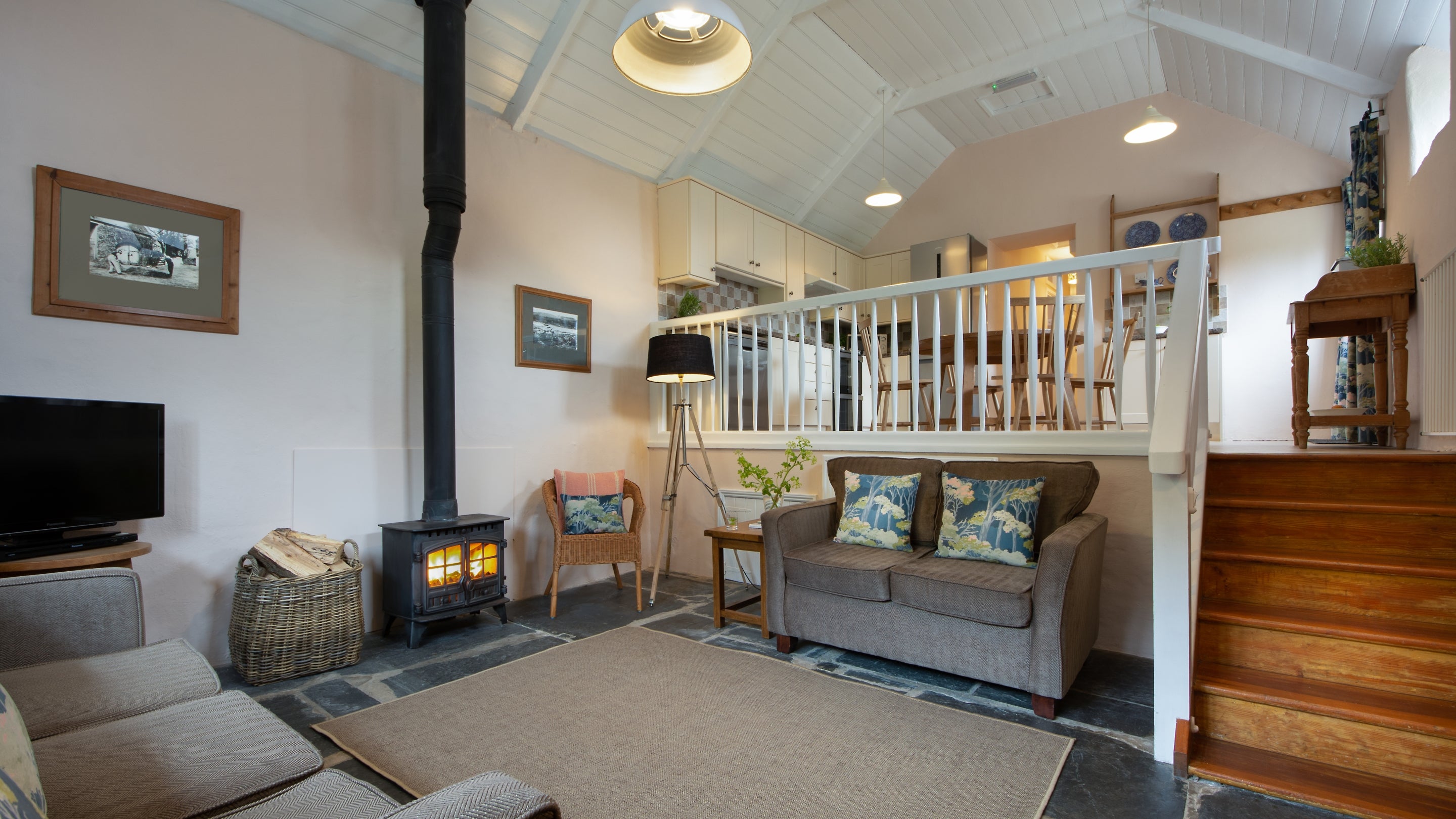 The sitting area at Stackpole Granary, Pembrokeshire