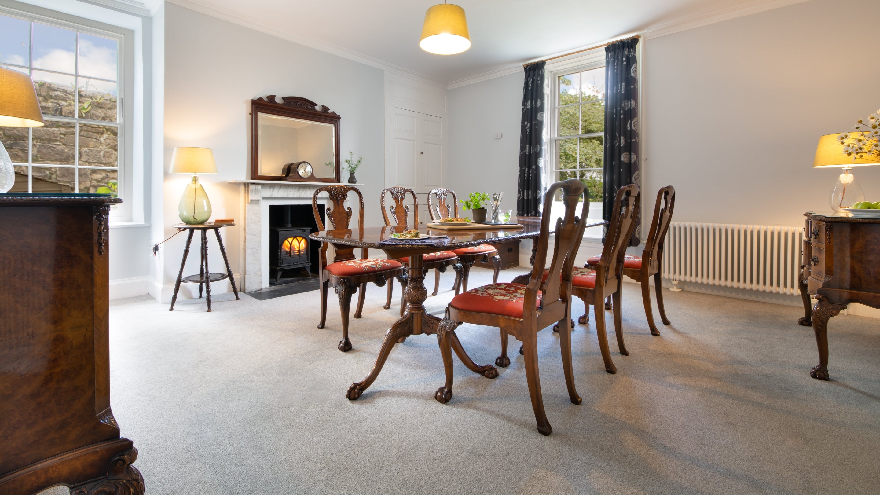 The dining room at Stackpole Manor House, Pembrokeshire