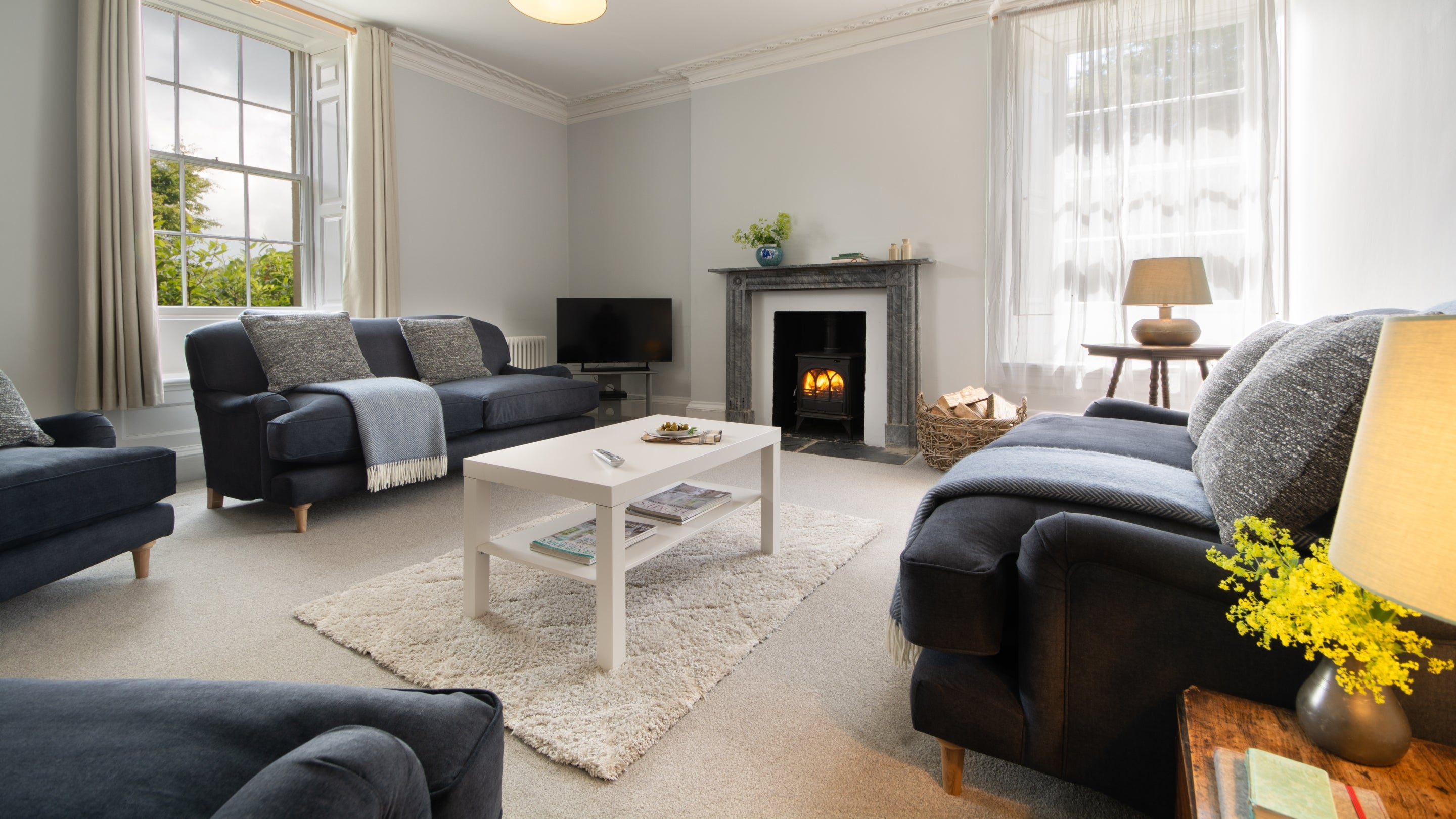 The sitting room at Stackpole Manor House, Pembrokeshire