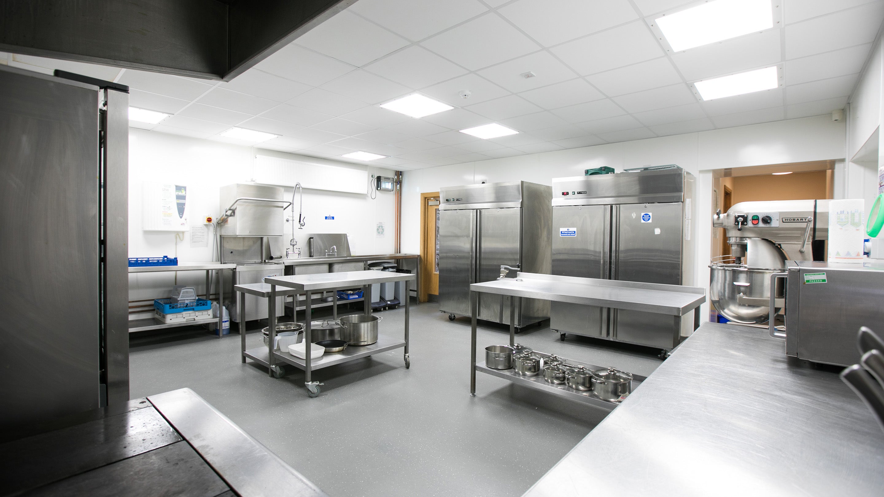 The kitchen at Swan Group House, Pembrokeshire