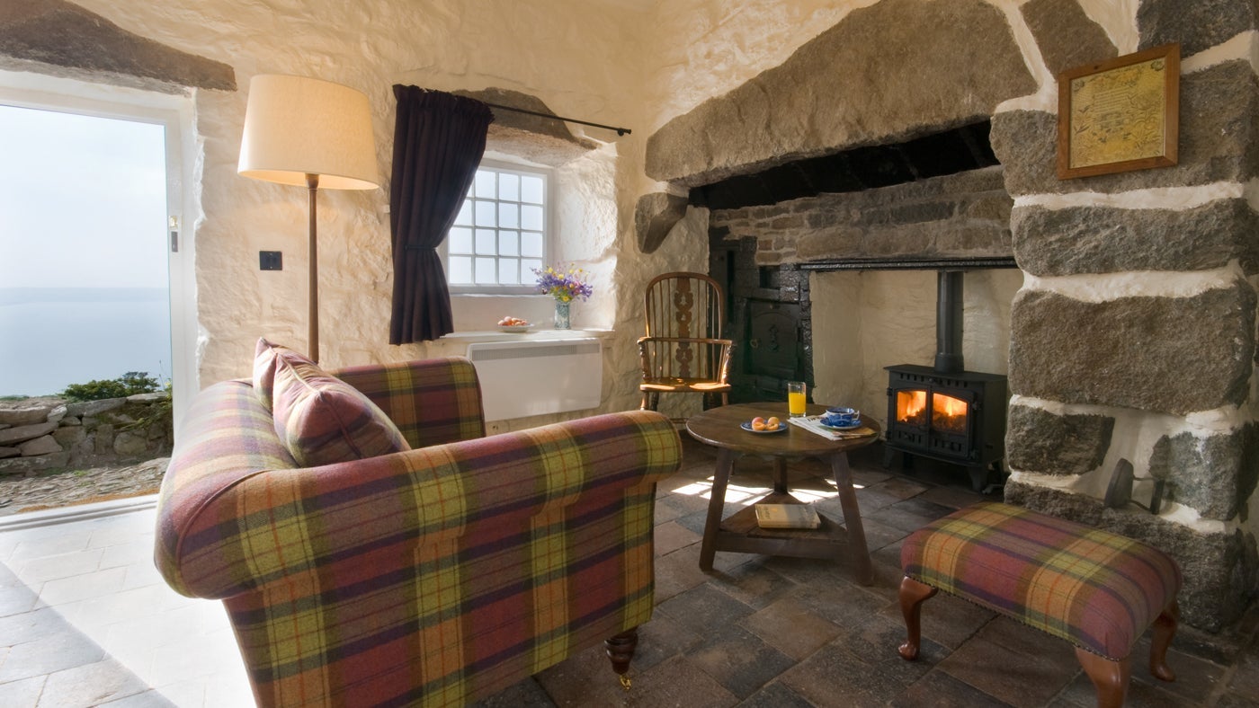Sitting area at Tan y Bwlch, Rhiw, Llyn Peninsula, Gwynedd