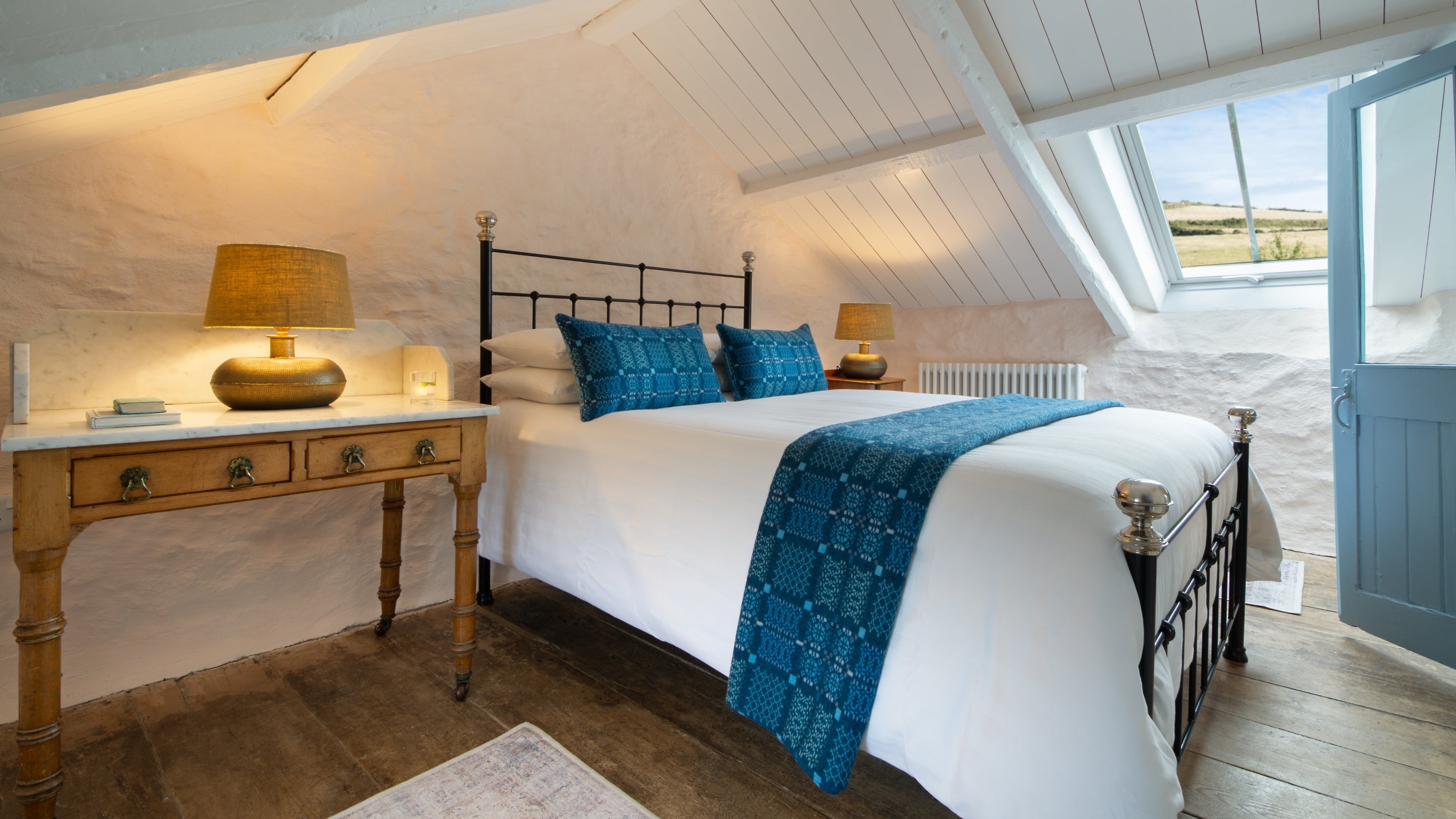 The double bedroom at Treleddyd Fawr Cottage, Pembrokeshire