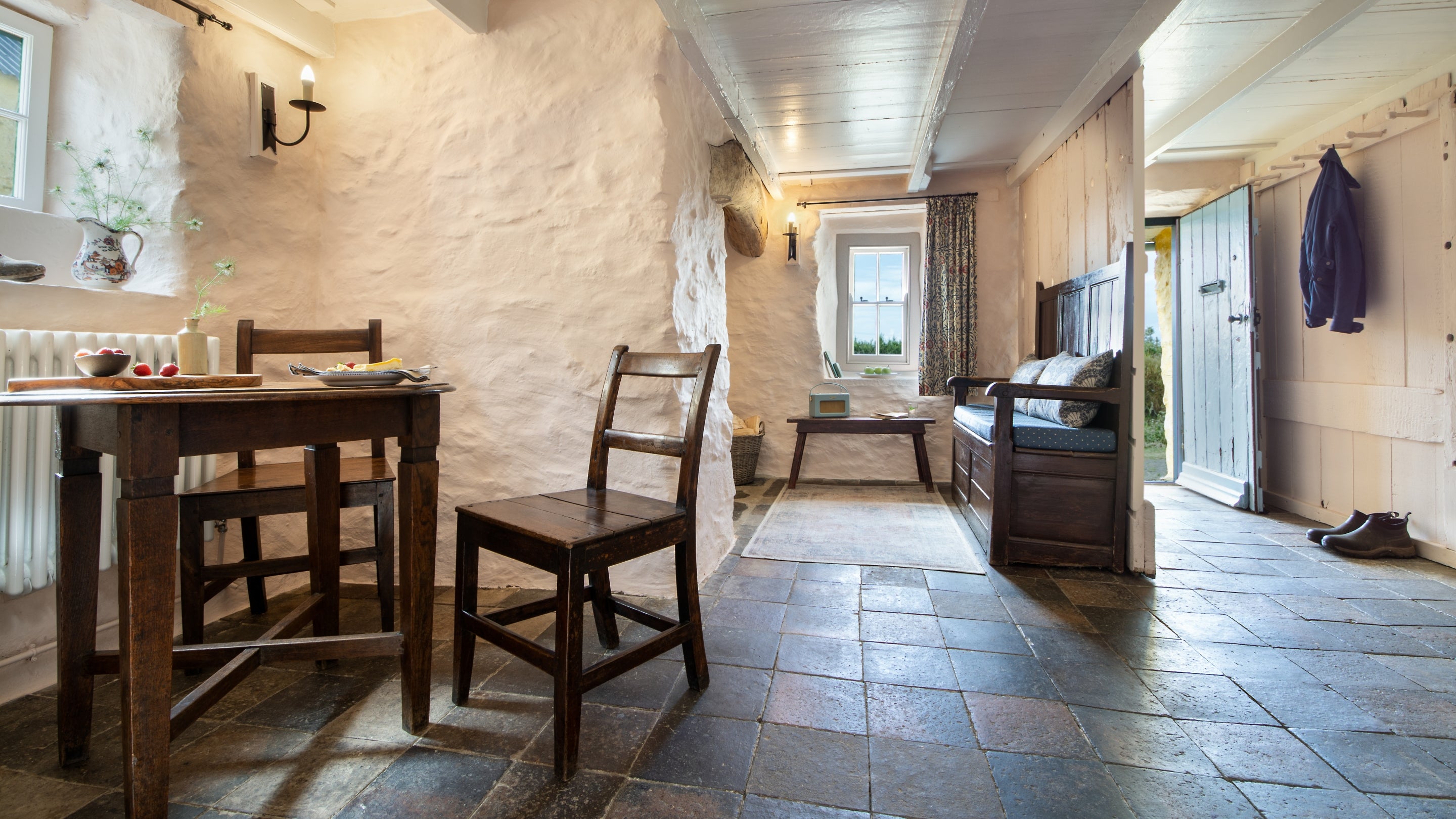 The dining area at Treleddyd Fawr Cottage, Pembrokeshire