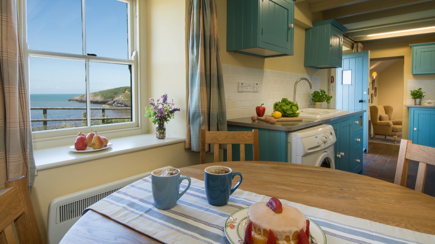 Kitchen and dining area at Tywyn Cottage Cemaes Bay, Anglesey