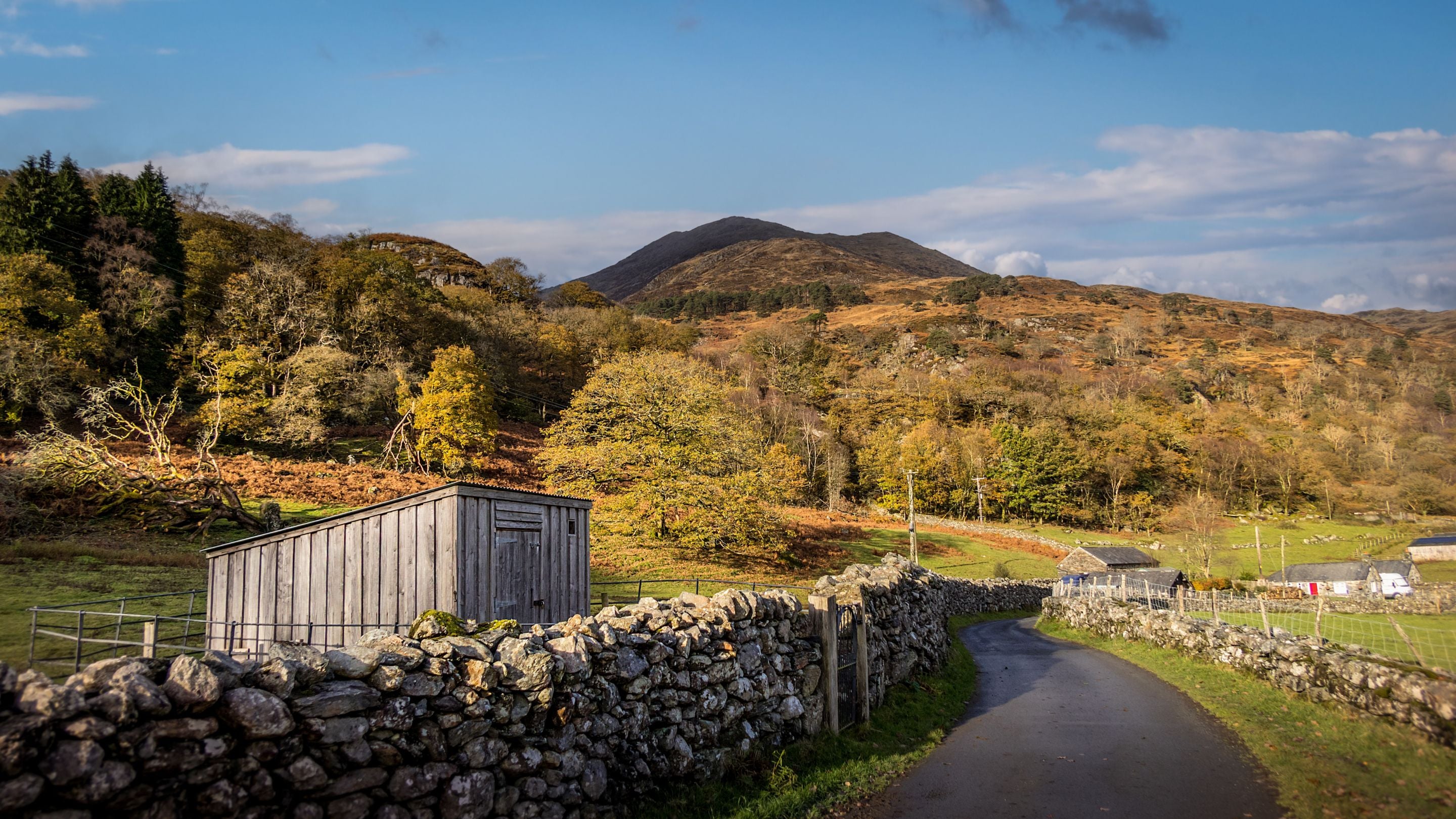 A road through the countryside near Watkin Bunkhouse, Gwynedd