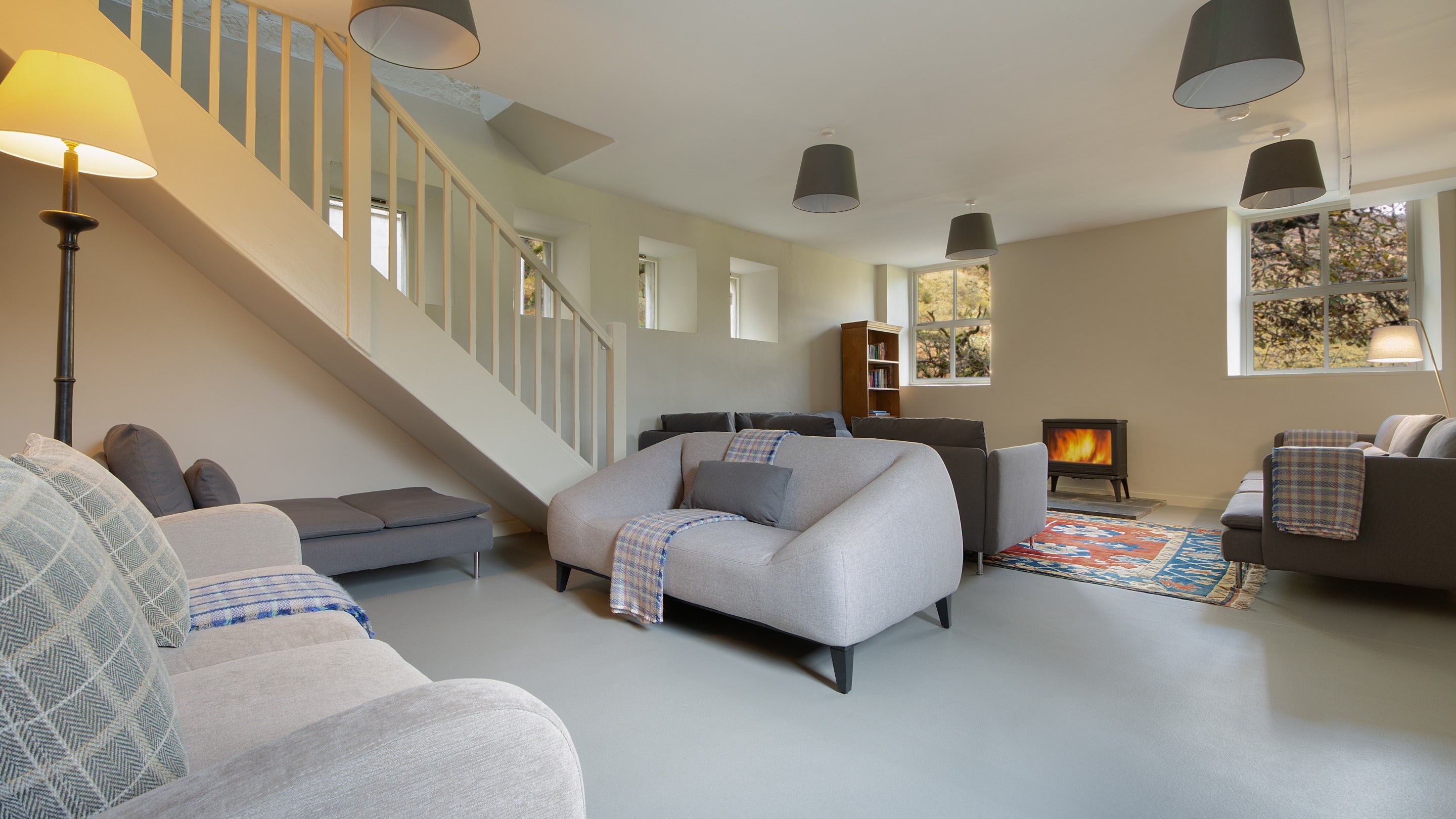 The sitting room at Watkin Bunkhouse, Gwynedd