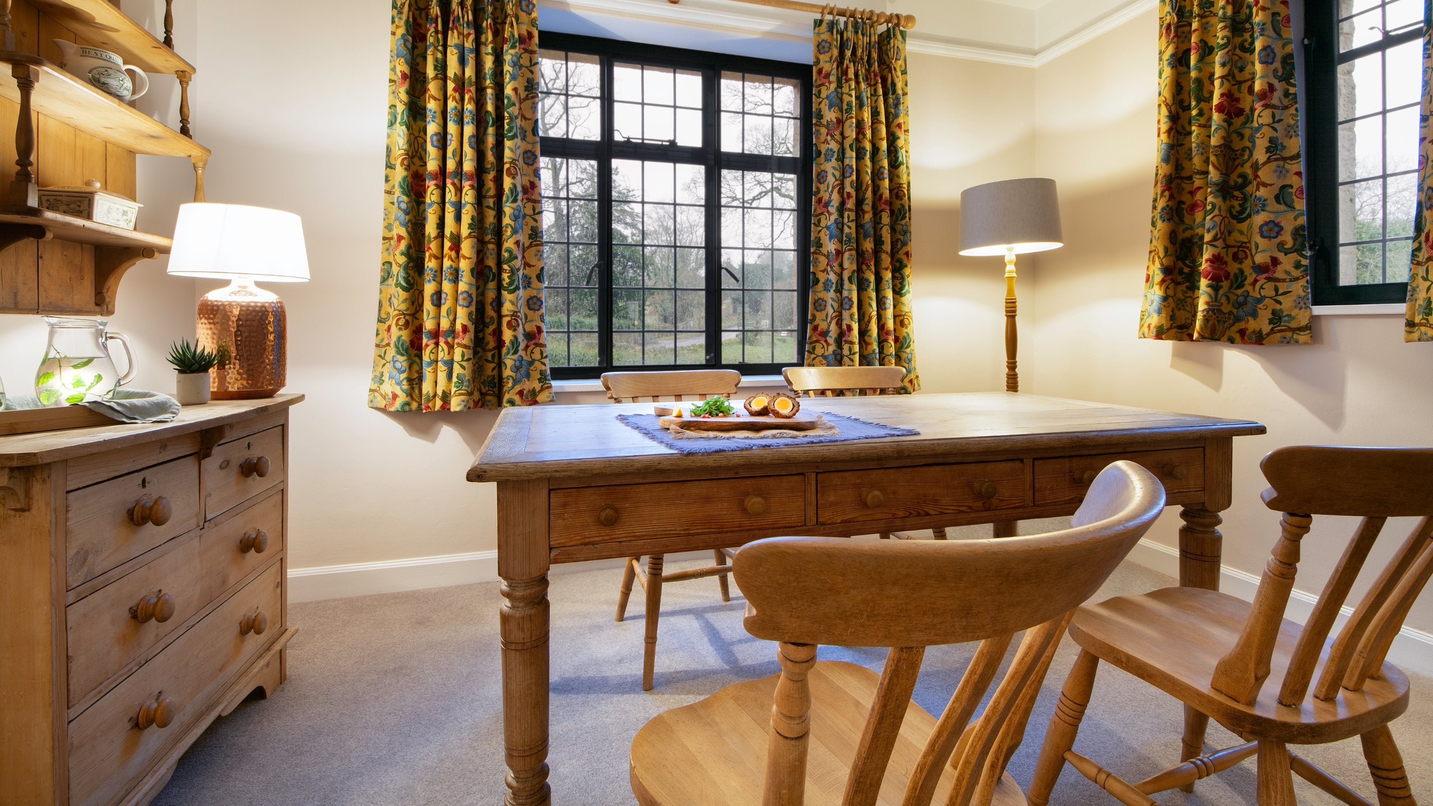 The dining room at Abbey Cottage, Yorkshire