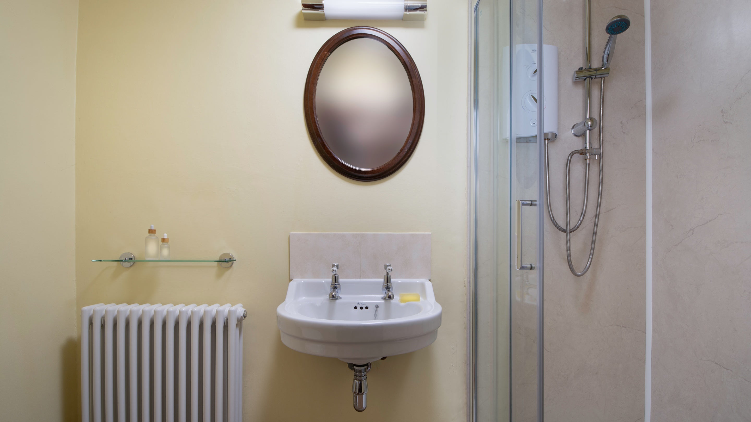 The shower room at Abbey Stores, North Yorkshire