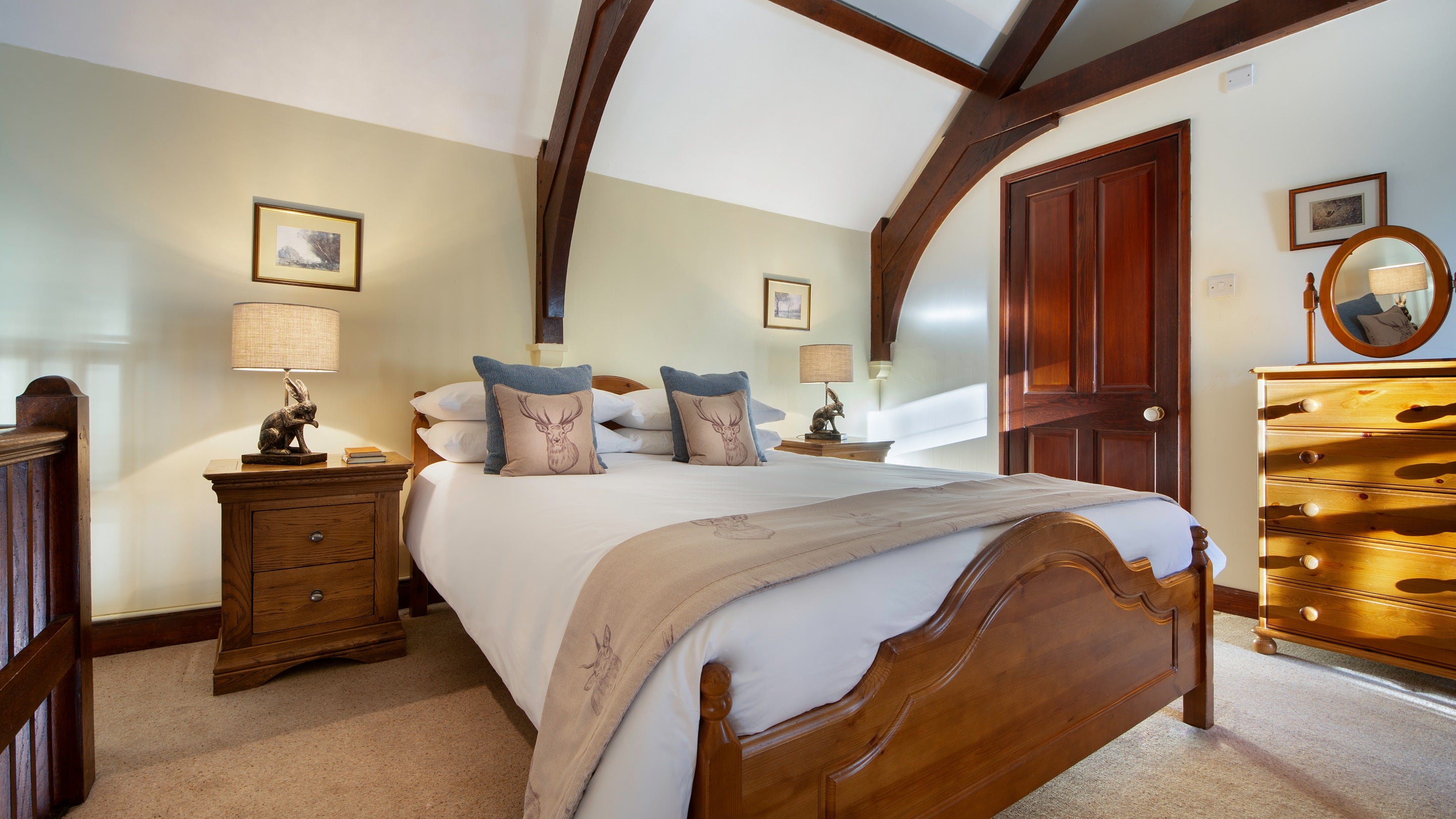 The double bedroom at Abbey Stores, North Yorkshire