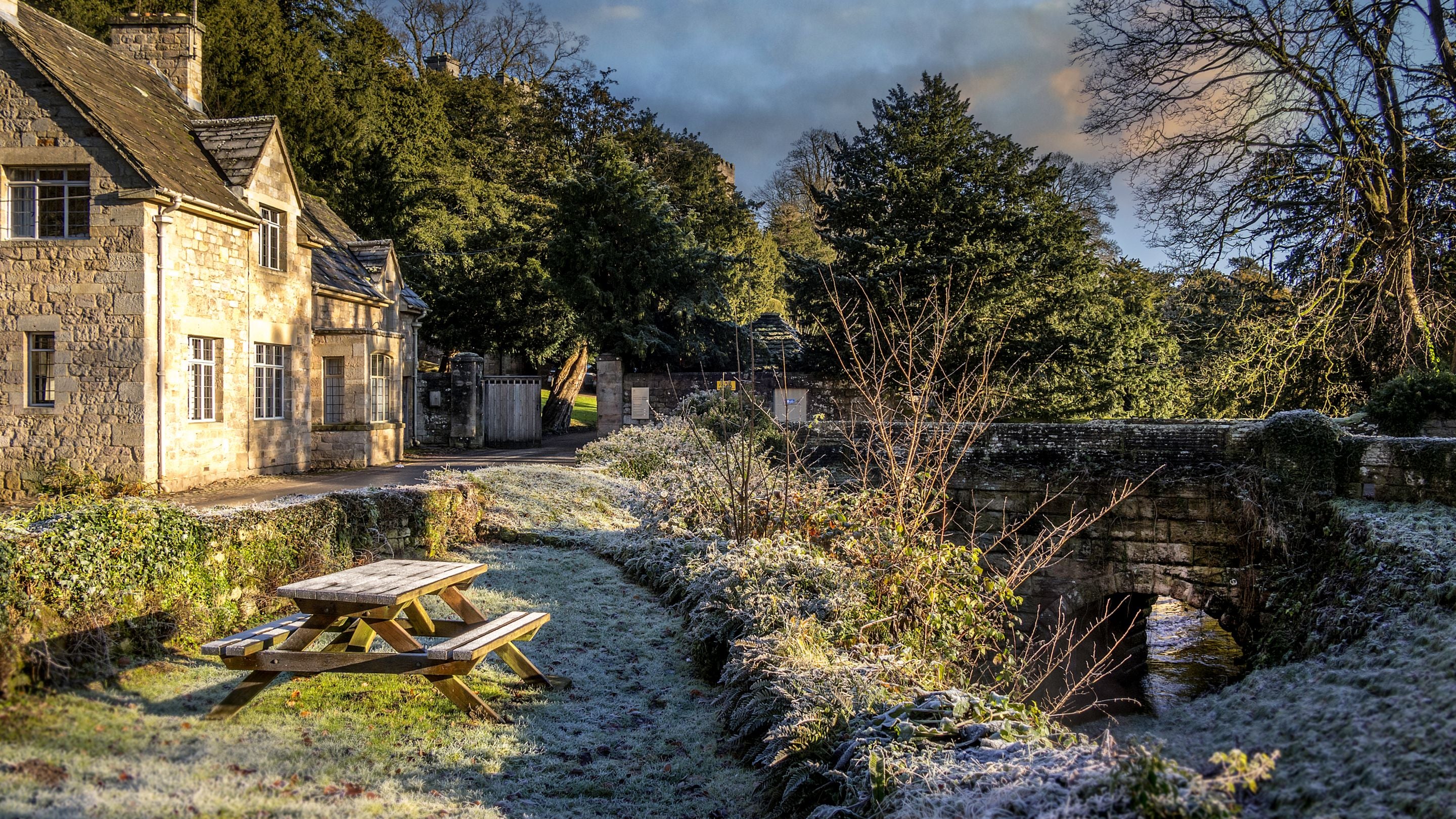 A view of Abbey Stores from the shared garden, North Yorkshire