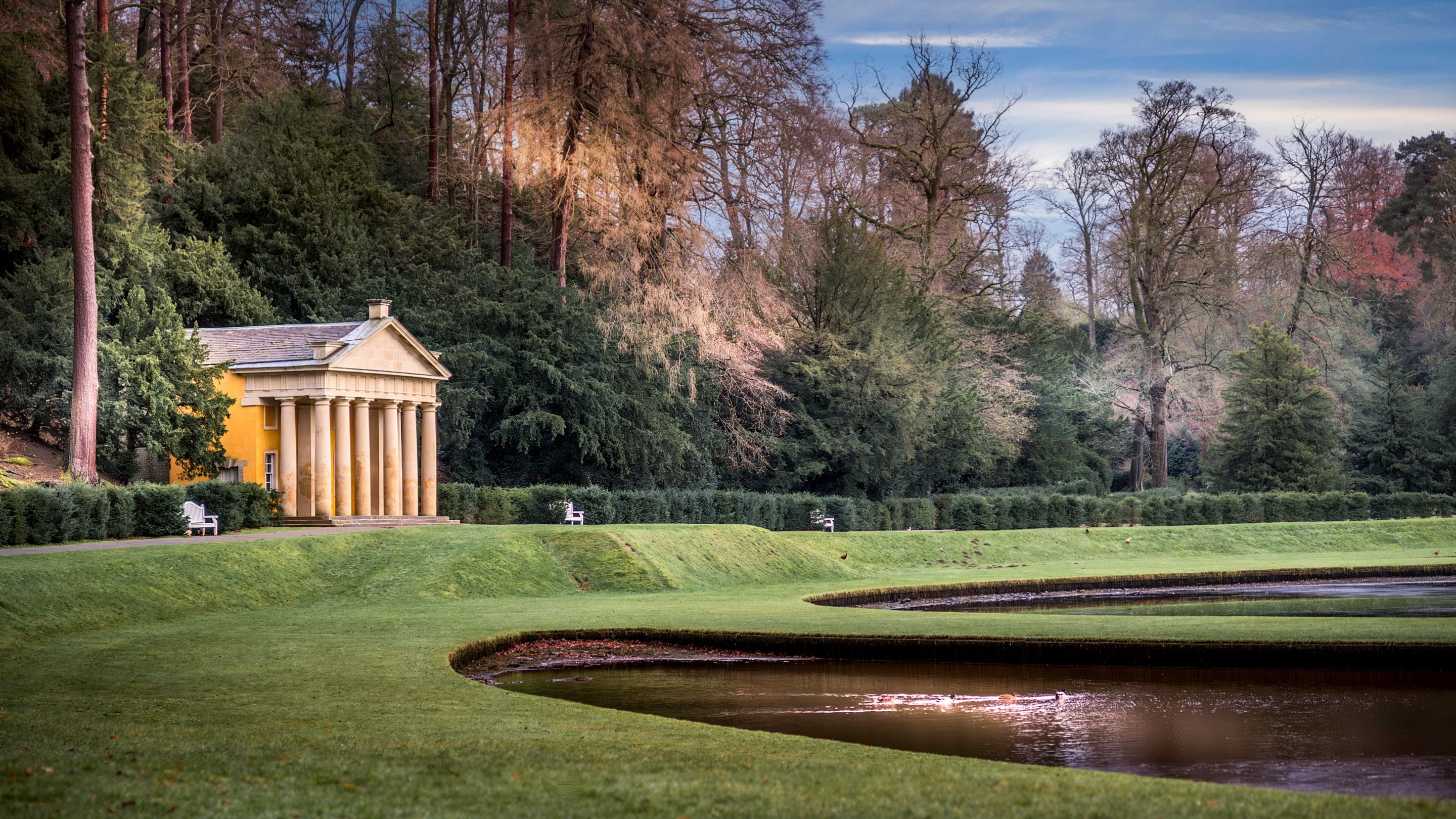 A view of Studley Royal Water Park near Abbey Stores, North Yorkshire