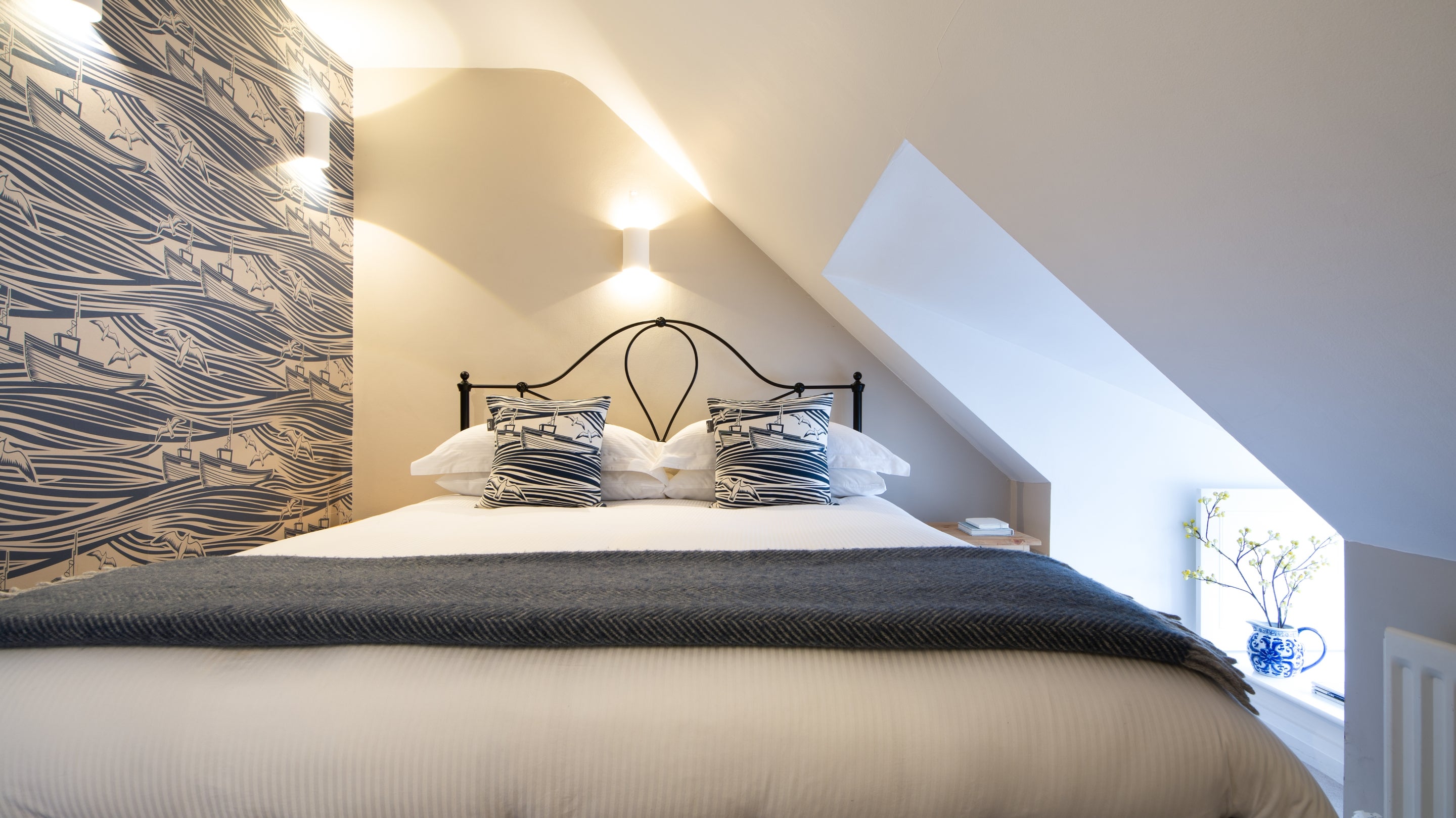 The double bedroom at Boatman's Loft, Yorkshire
